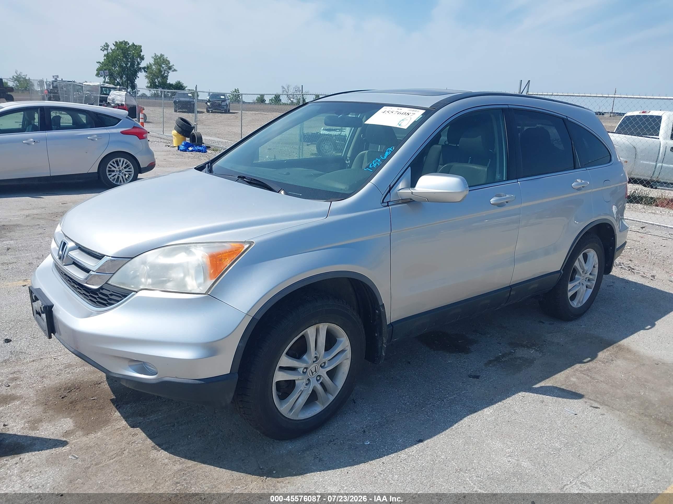 2010 Honda Cr-v Ex-l Silver vin: JHLRE4H72AC006774