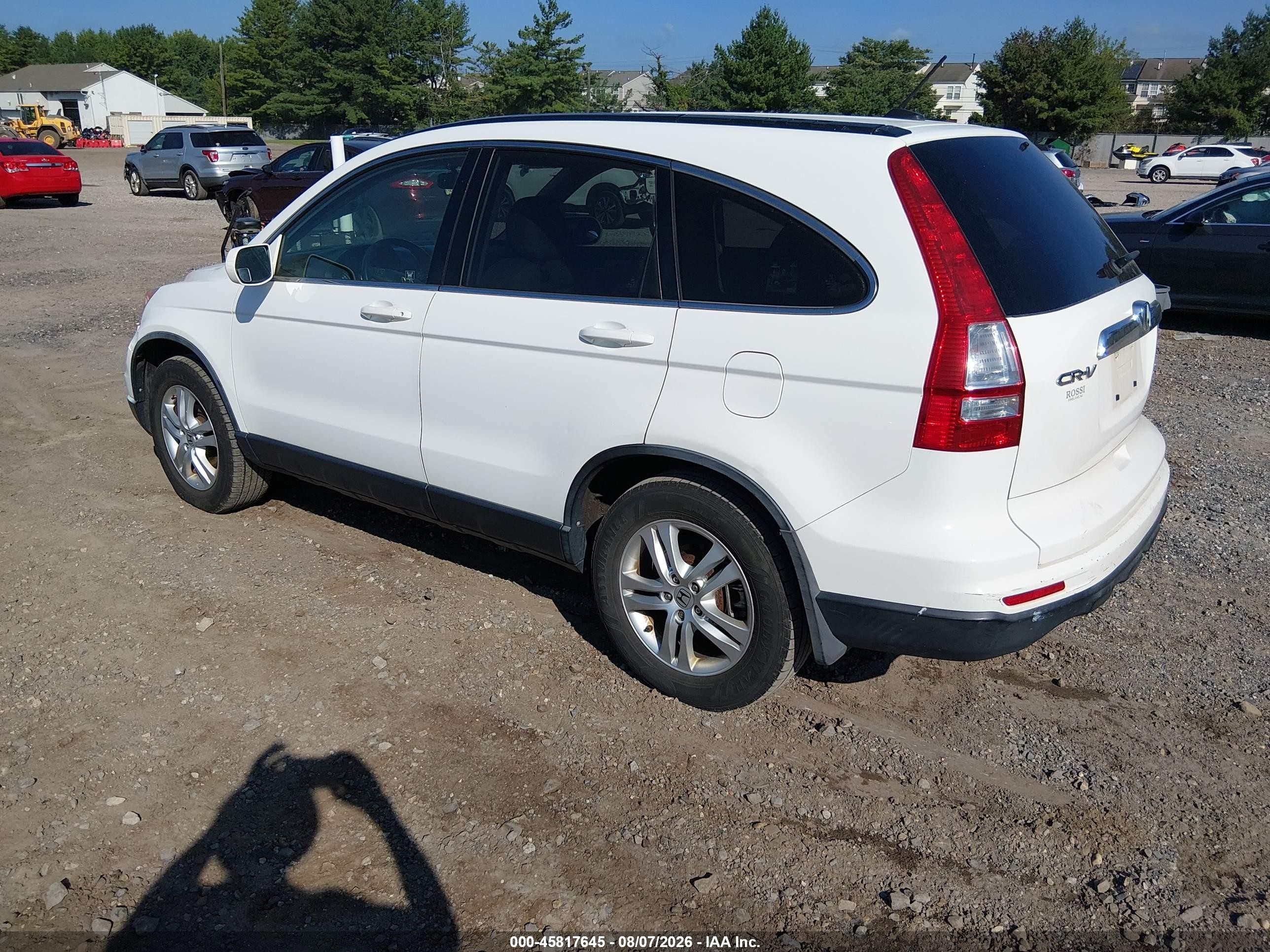 2011 Honda Cr-v Ex-l White vin: JHLRE4H72BC030123