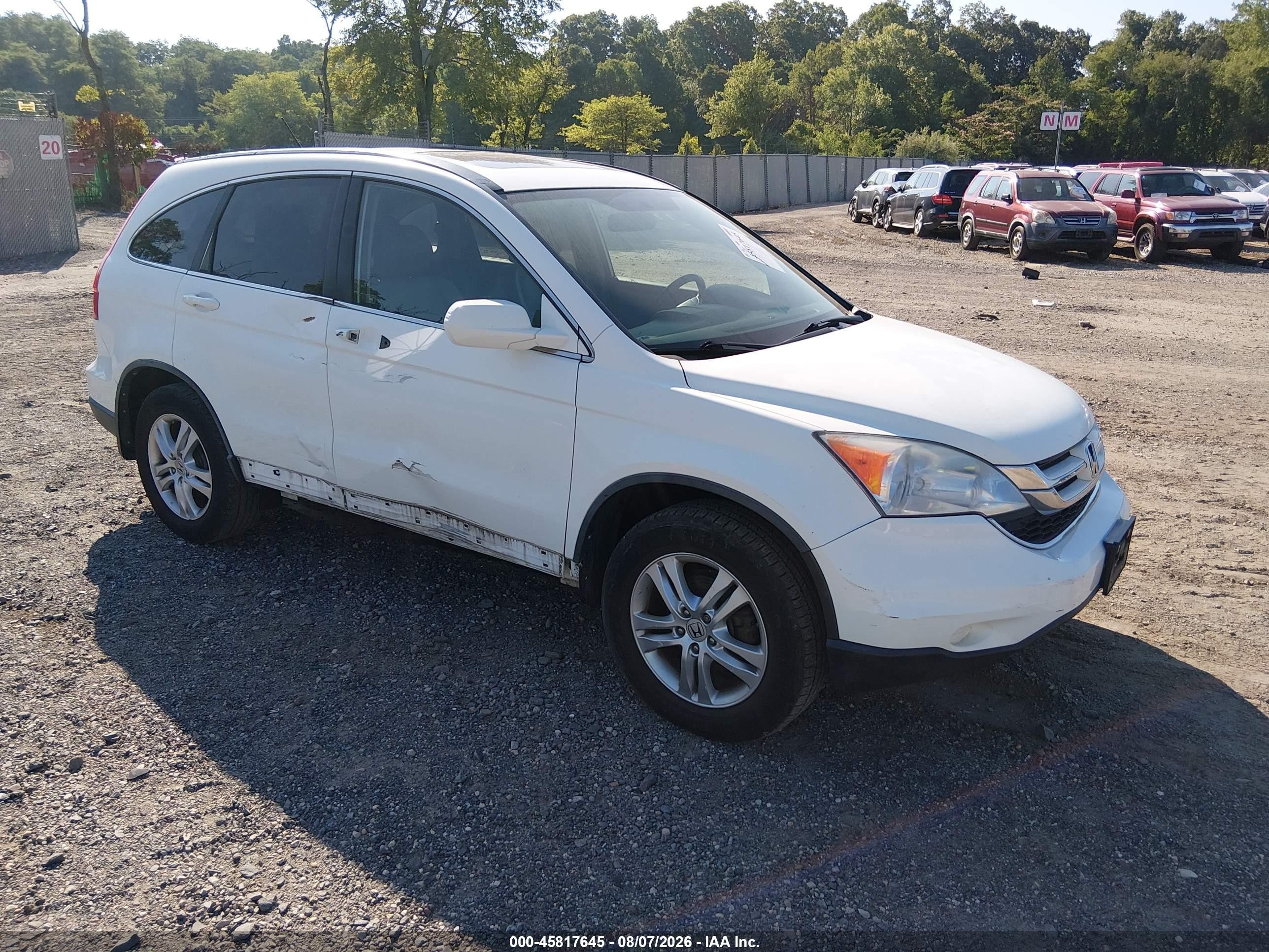 2011 Honda Cr-v Ex-l White vin: JHLRE4H72BC030123