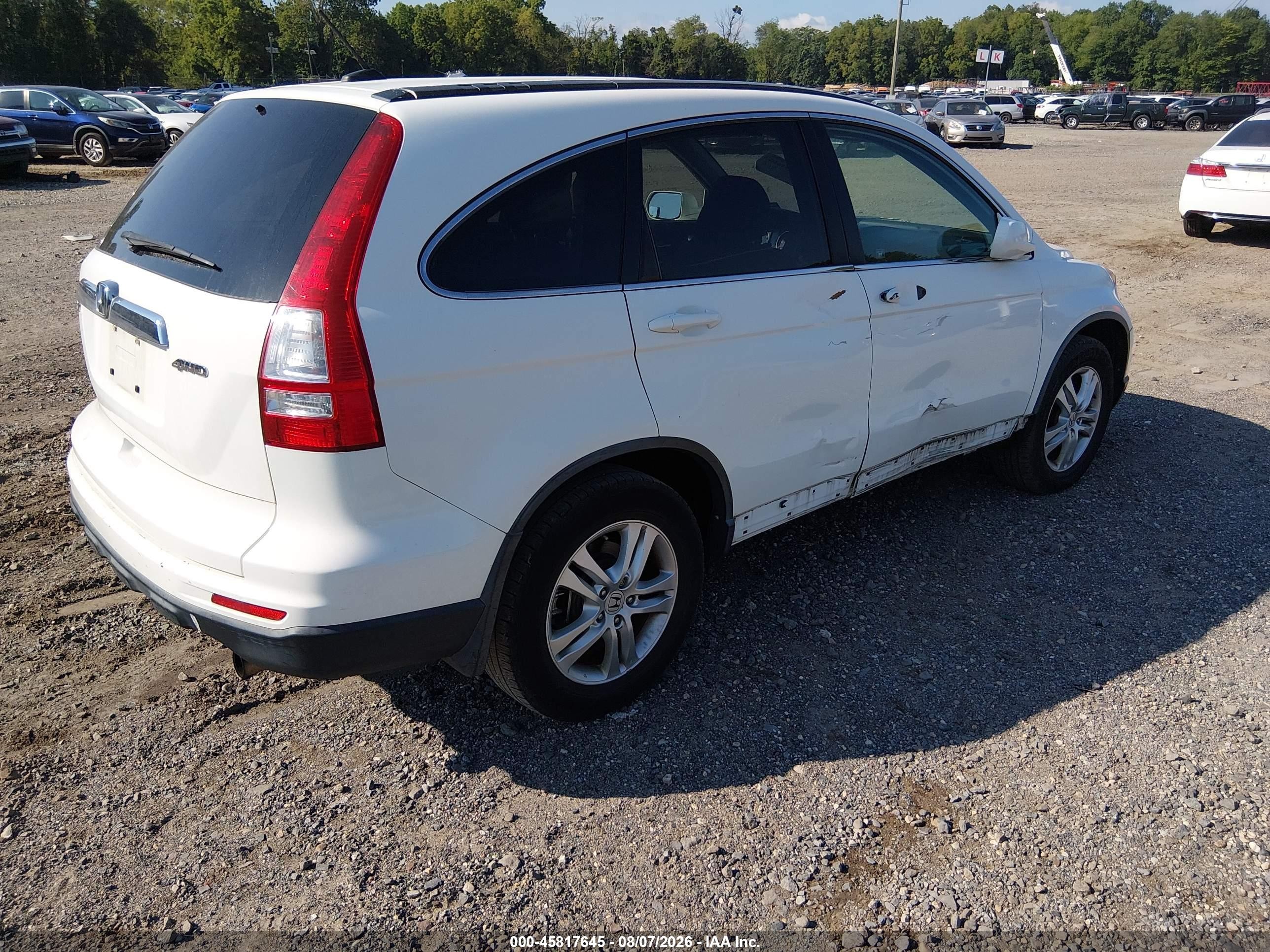 2011 Honda Cr-v Ex-l White vin: JHLRE4H72BC030123