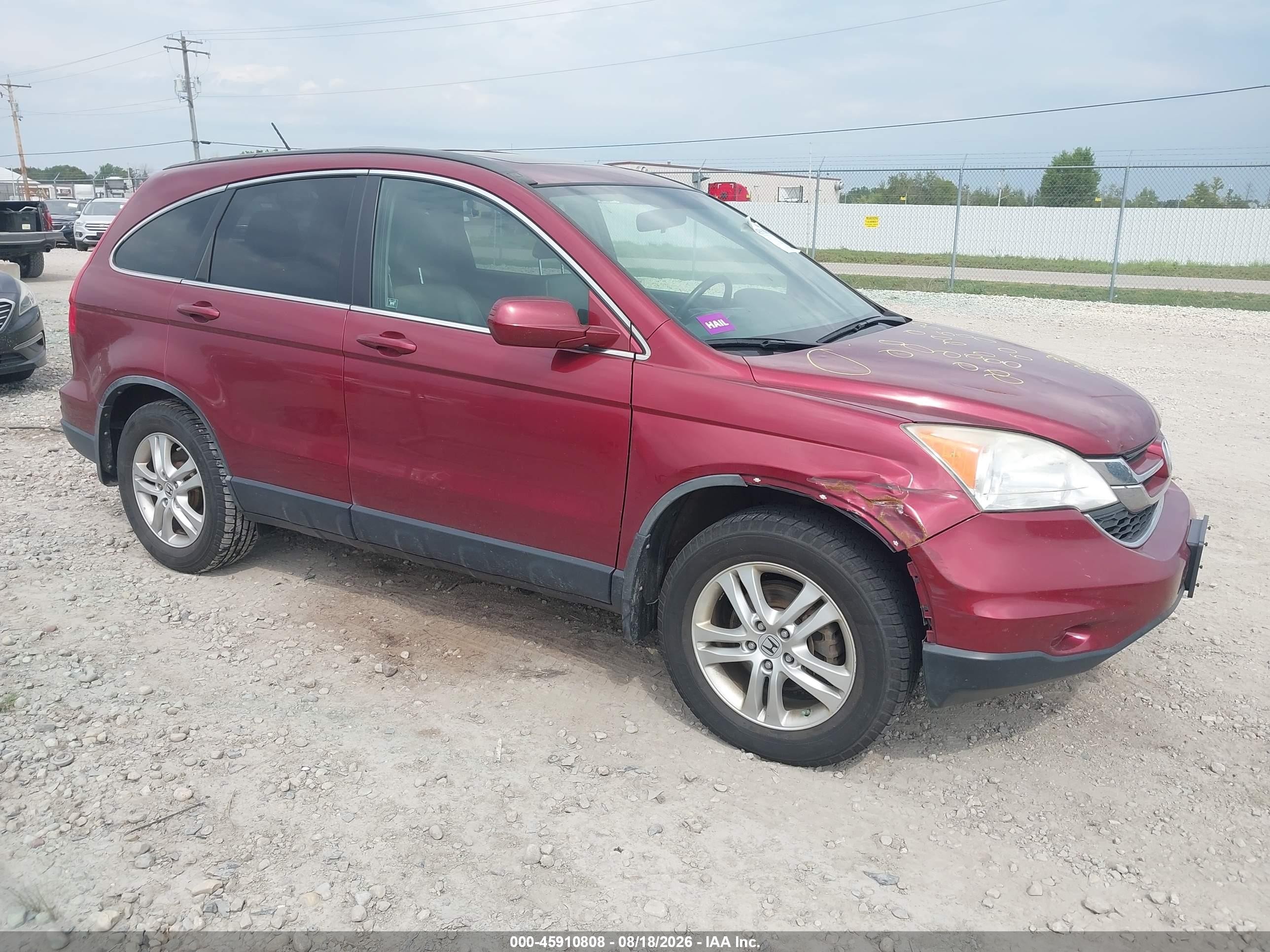 2010 Honda Cr-v Ex-l Red vin: JHLRE4H74AC006906