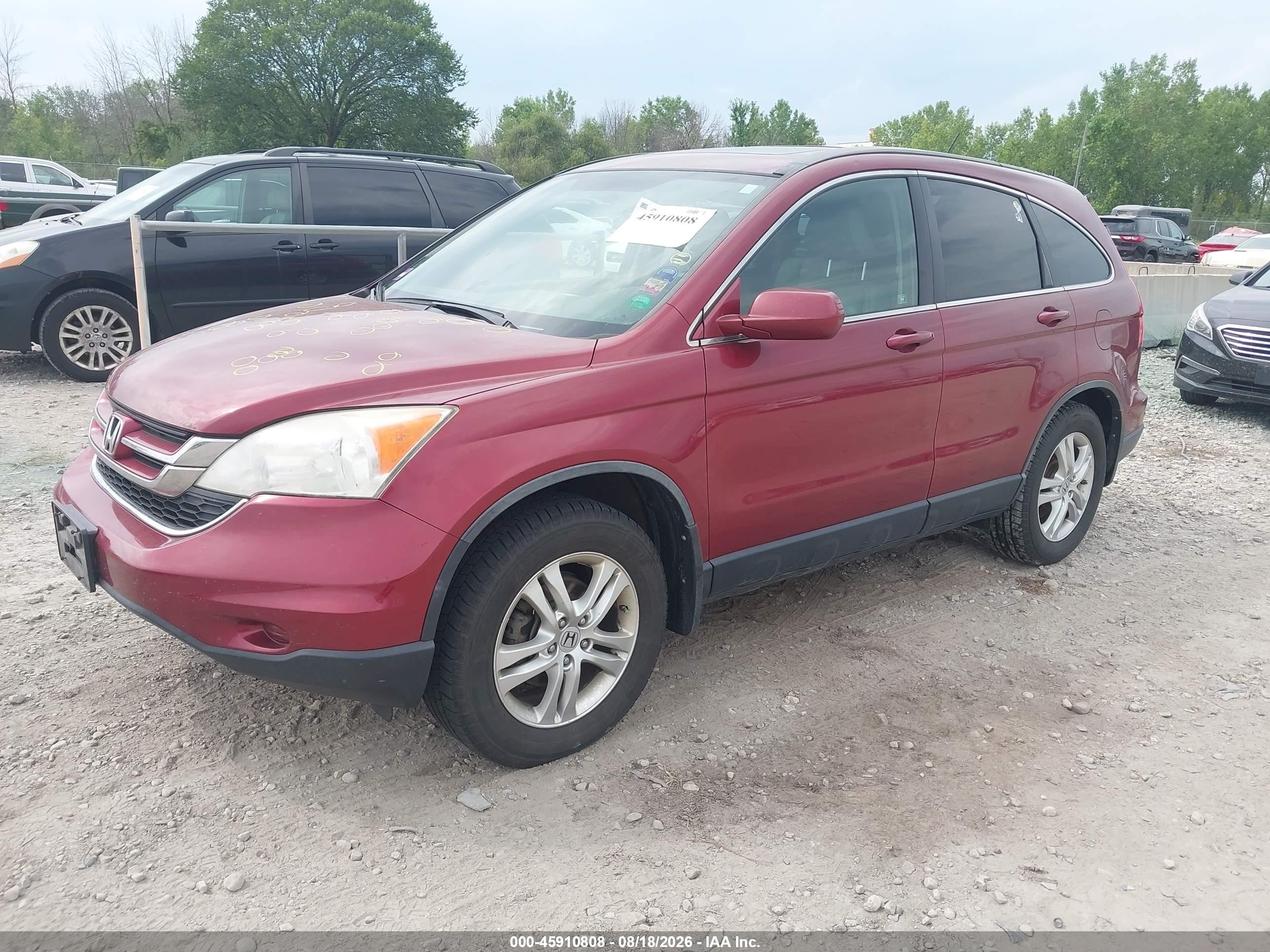 2010 Honda Cr-v Ex-l Red vin: JHLRE4H74AC006906