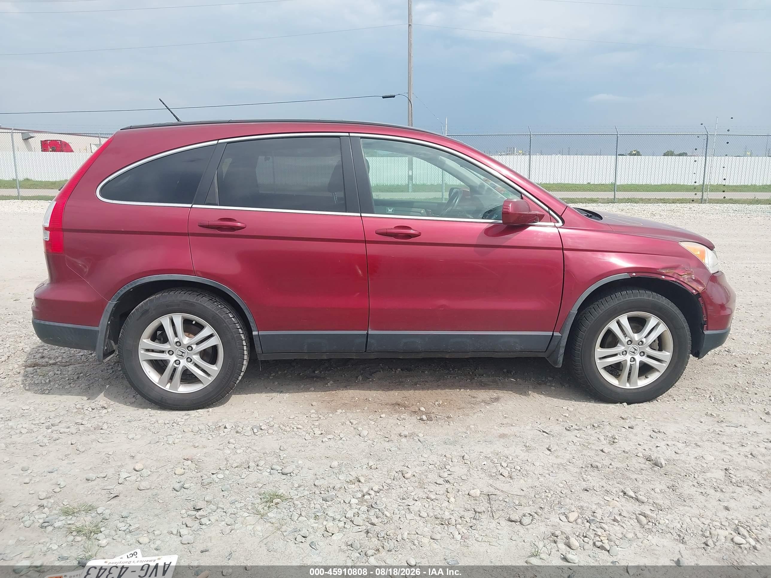 2010 Honda Cr-v Ex-l Red vin: JHLRE4H74AC006906