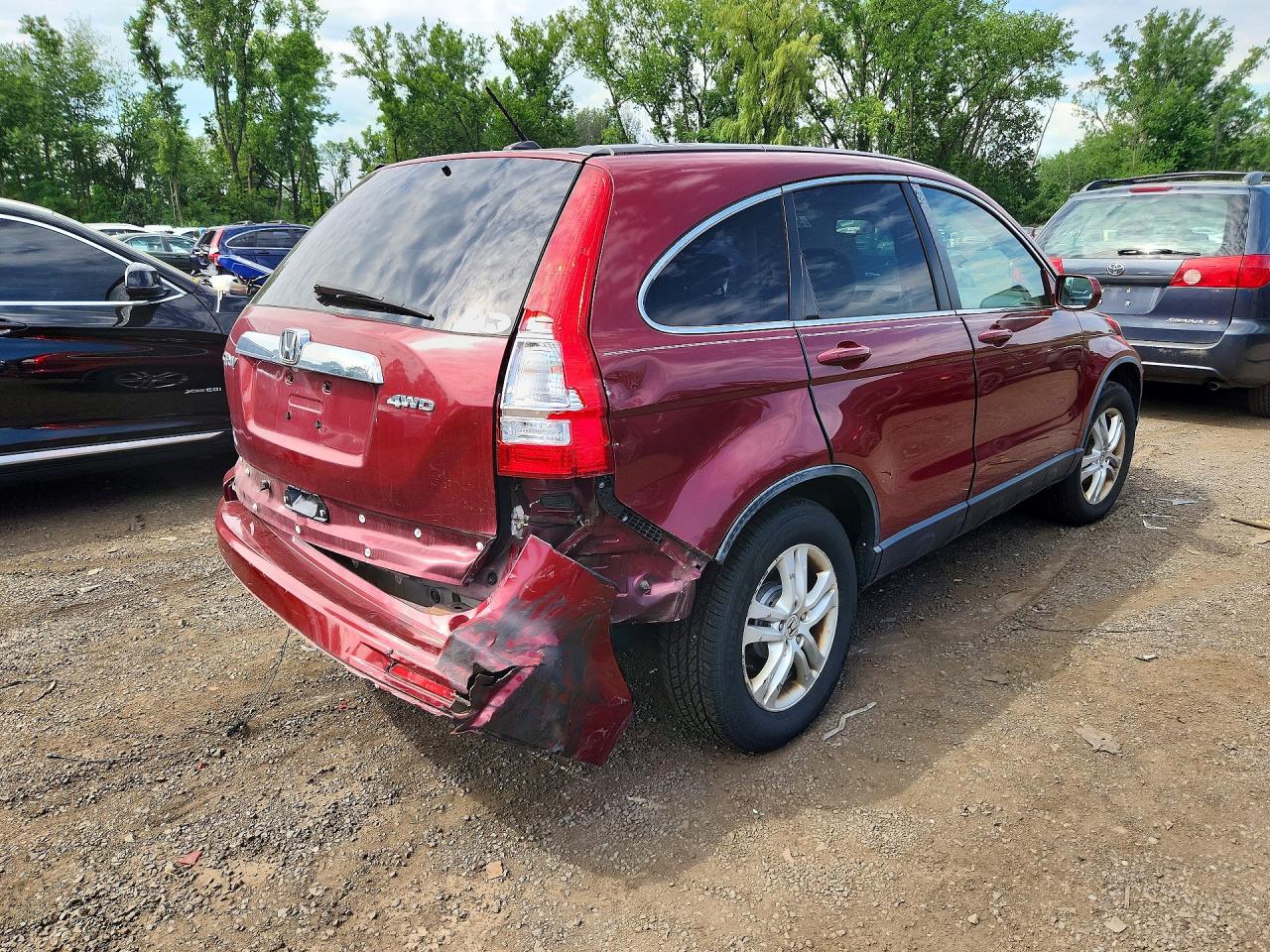 2011 Honda Cr-v Exl Burgundy vin: JHLRE4H77BC001975