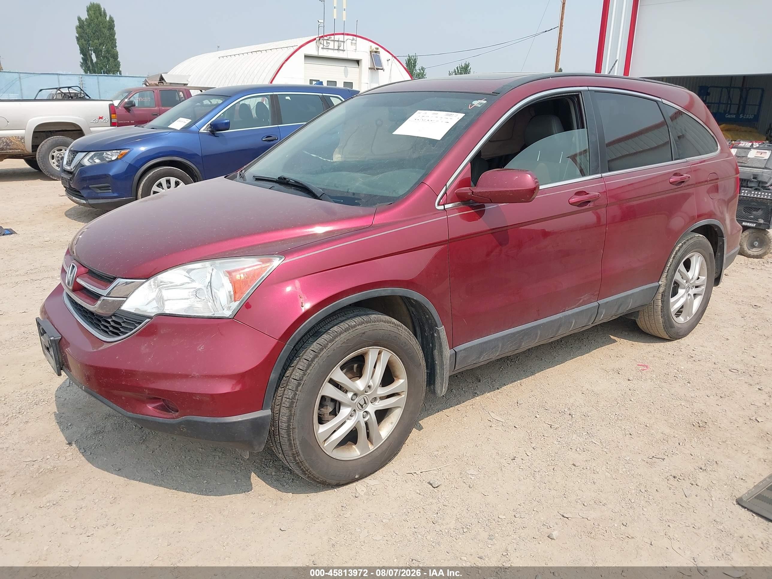 2010 Honda Cr-v Ex-l Red vin: JHLRE4H7XAC001189