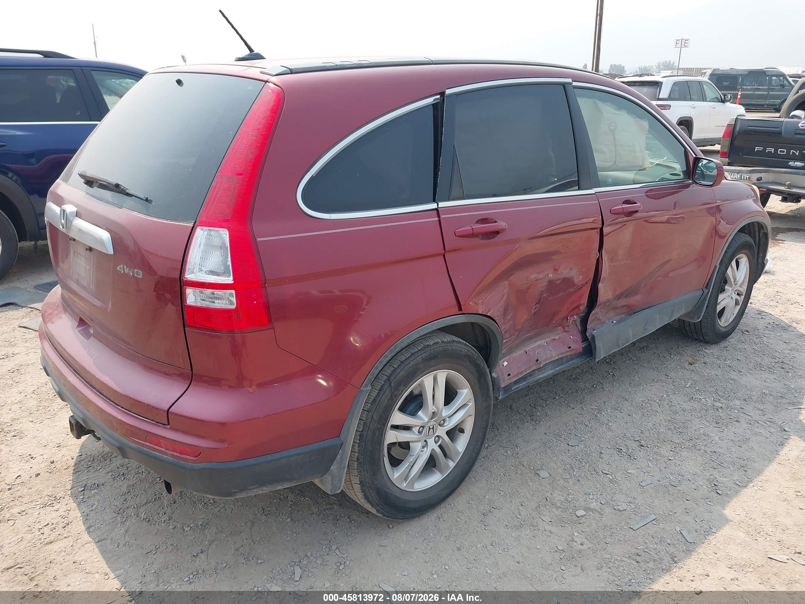 2010 Honda Cr-v Ex-l Red vin: JHLRE4H7XAC001189