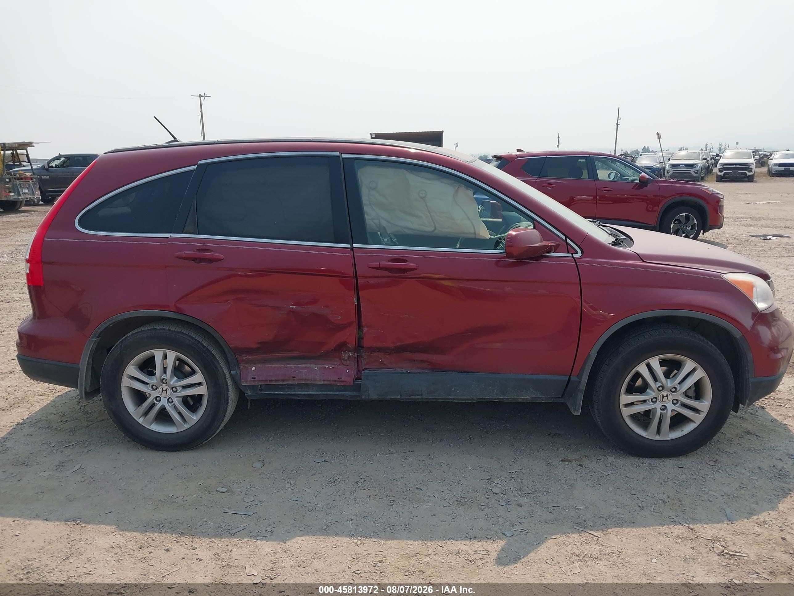 2010 Honda Cr-v Ex-l Red vin: JHLRE4H7XAC001189
