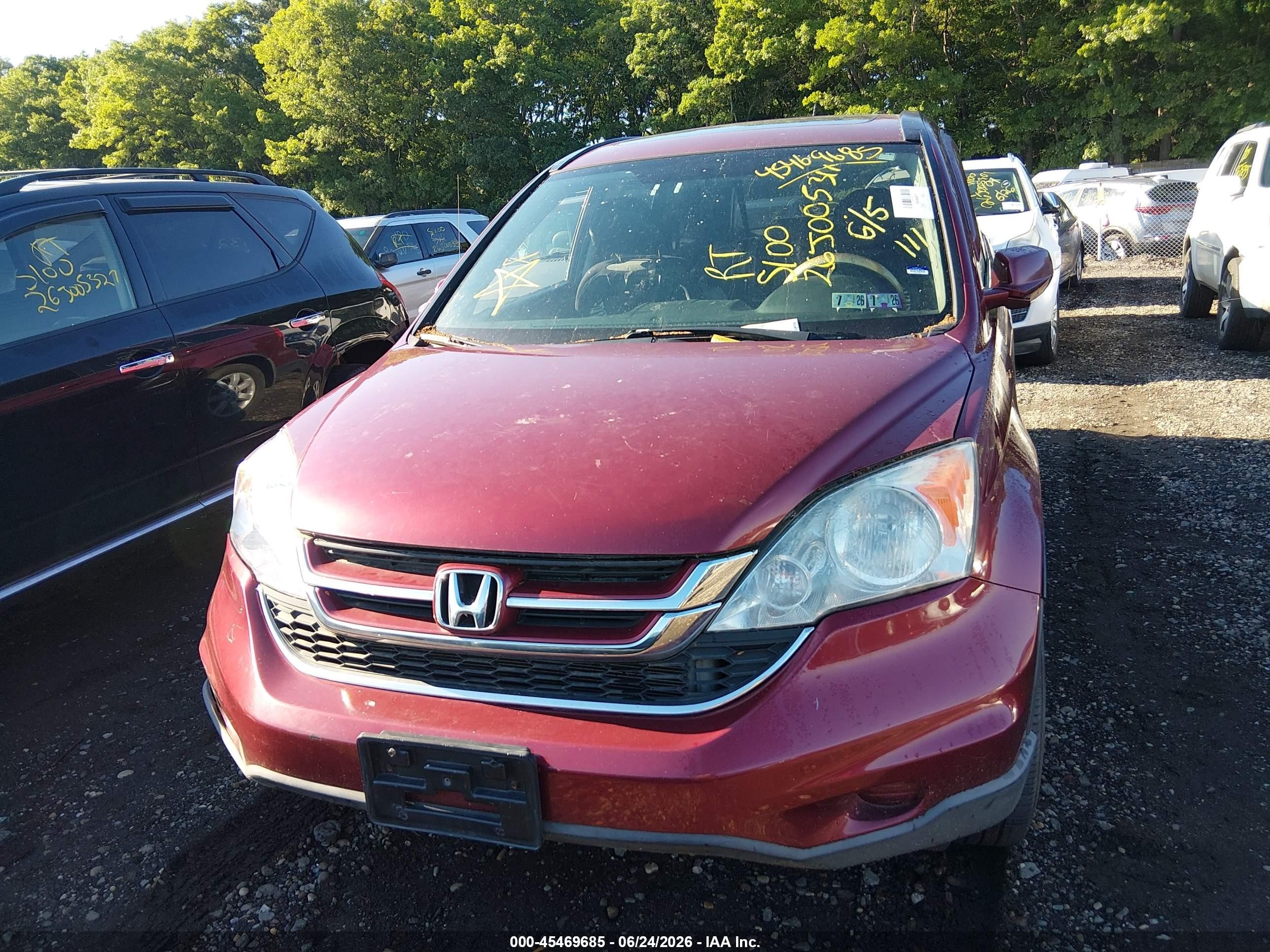 2010 Honda Cr-v Ex-l Red vin: JHLRE4H7XAC013746