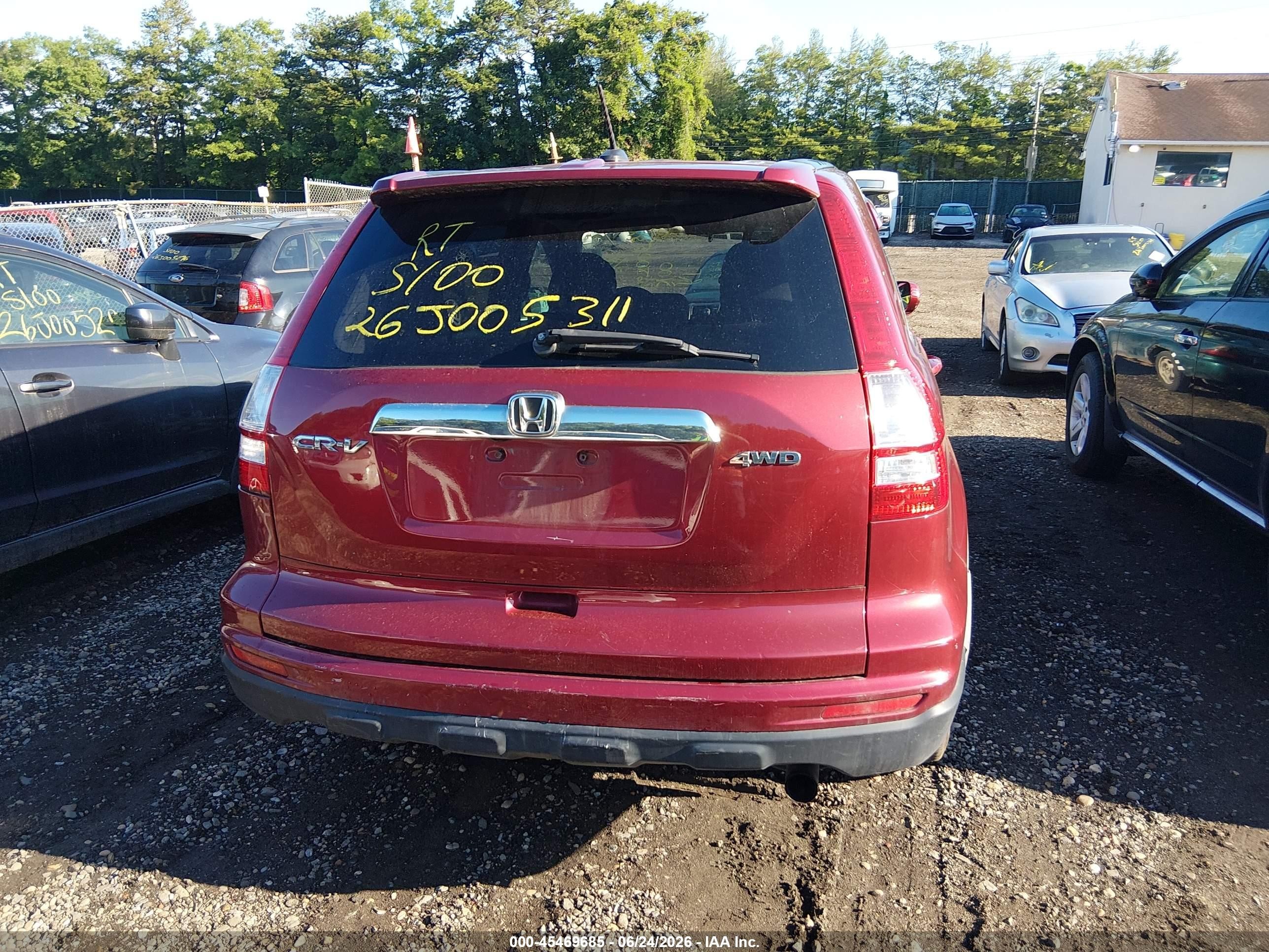 2010 Honda Cr-v Ex-l Red vin: JHLRE4H7XAC013746