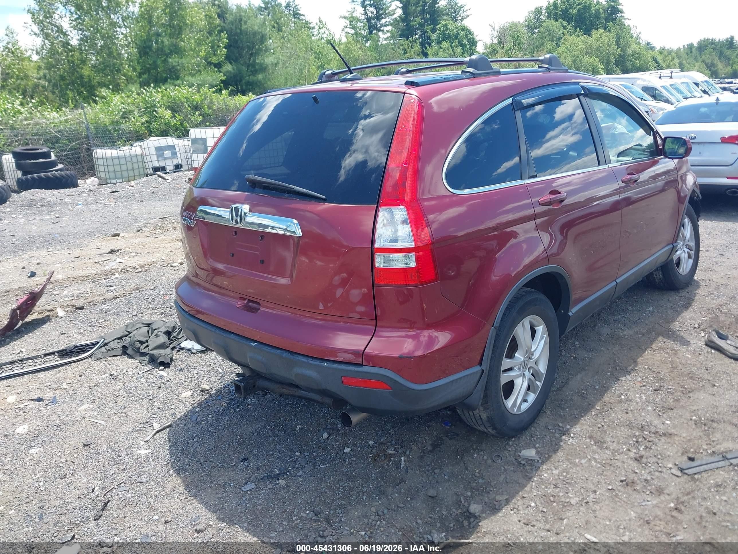 2011 Honda Cr-v Ex-l Burgundy vin: JHLRE4H7XBC021623