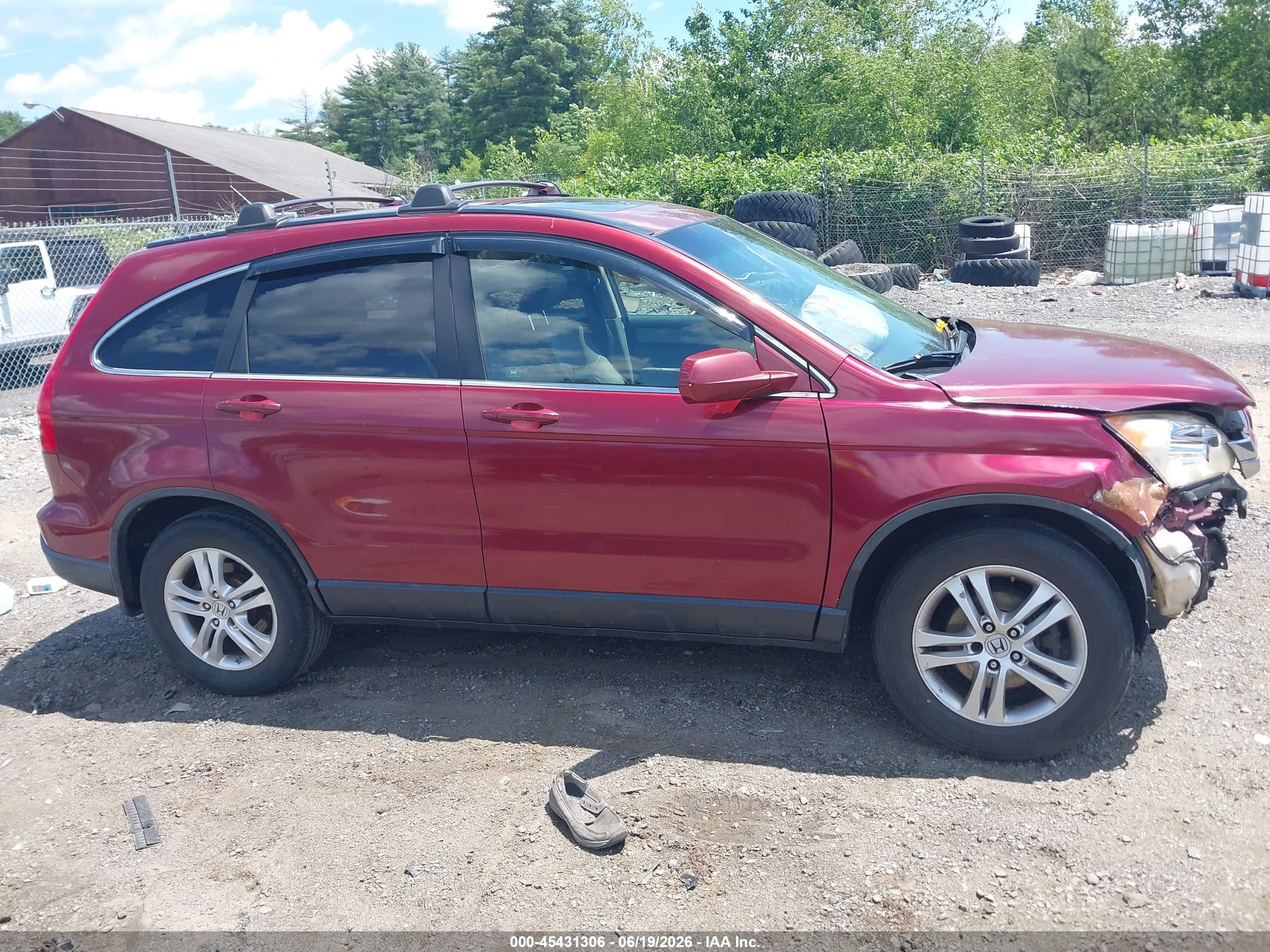 2011 Honda Cr-v Ex-l Burgundy vin: JHLRE4H7XBC021623
