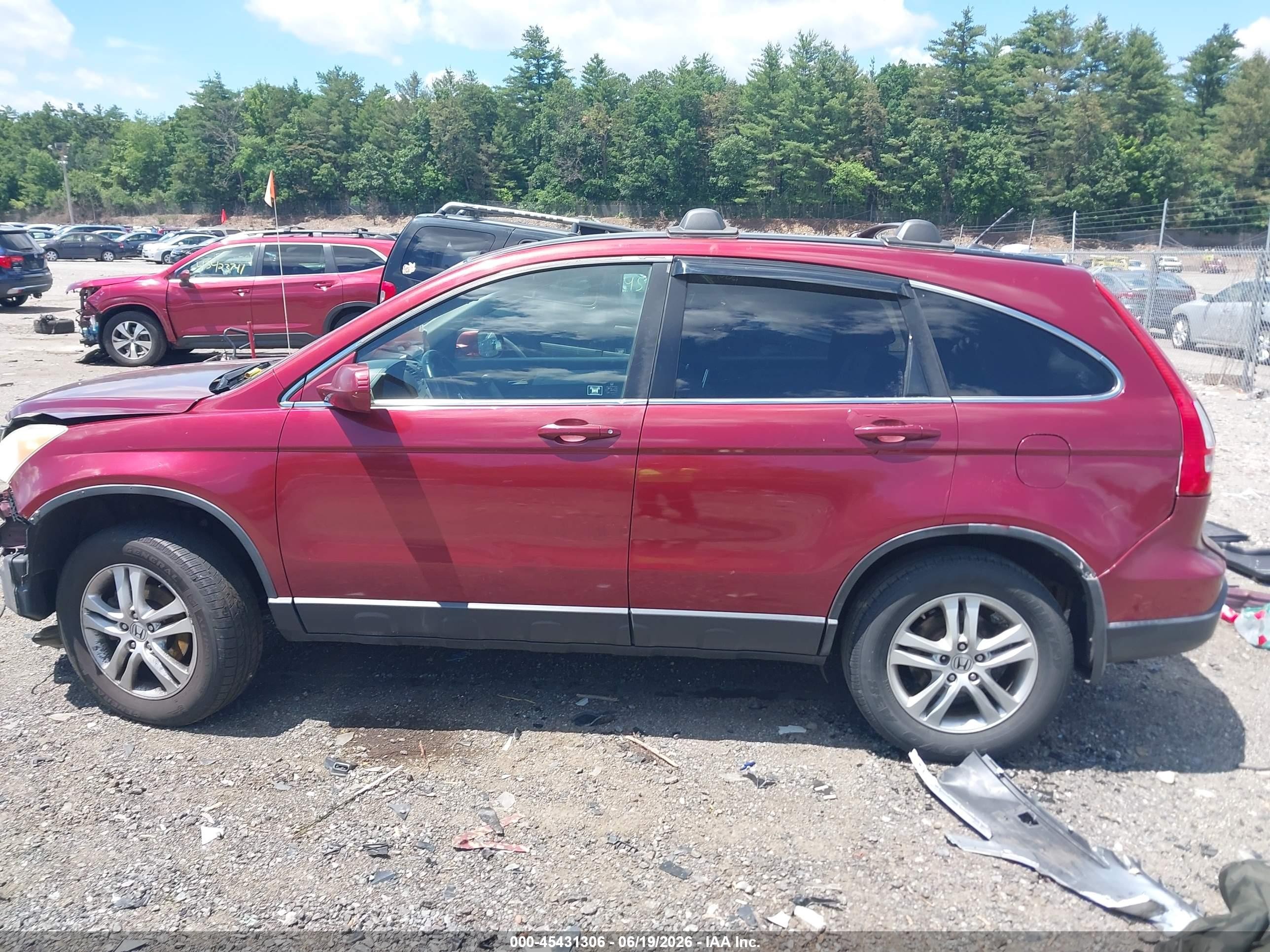 2011 Honda Cr-v Ex-l Burgundy vin: JHLRE4H7XBC021623