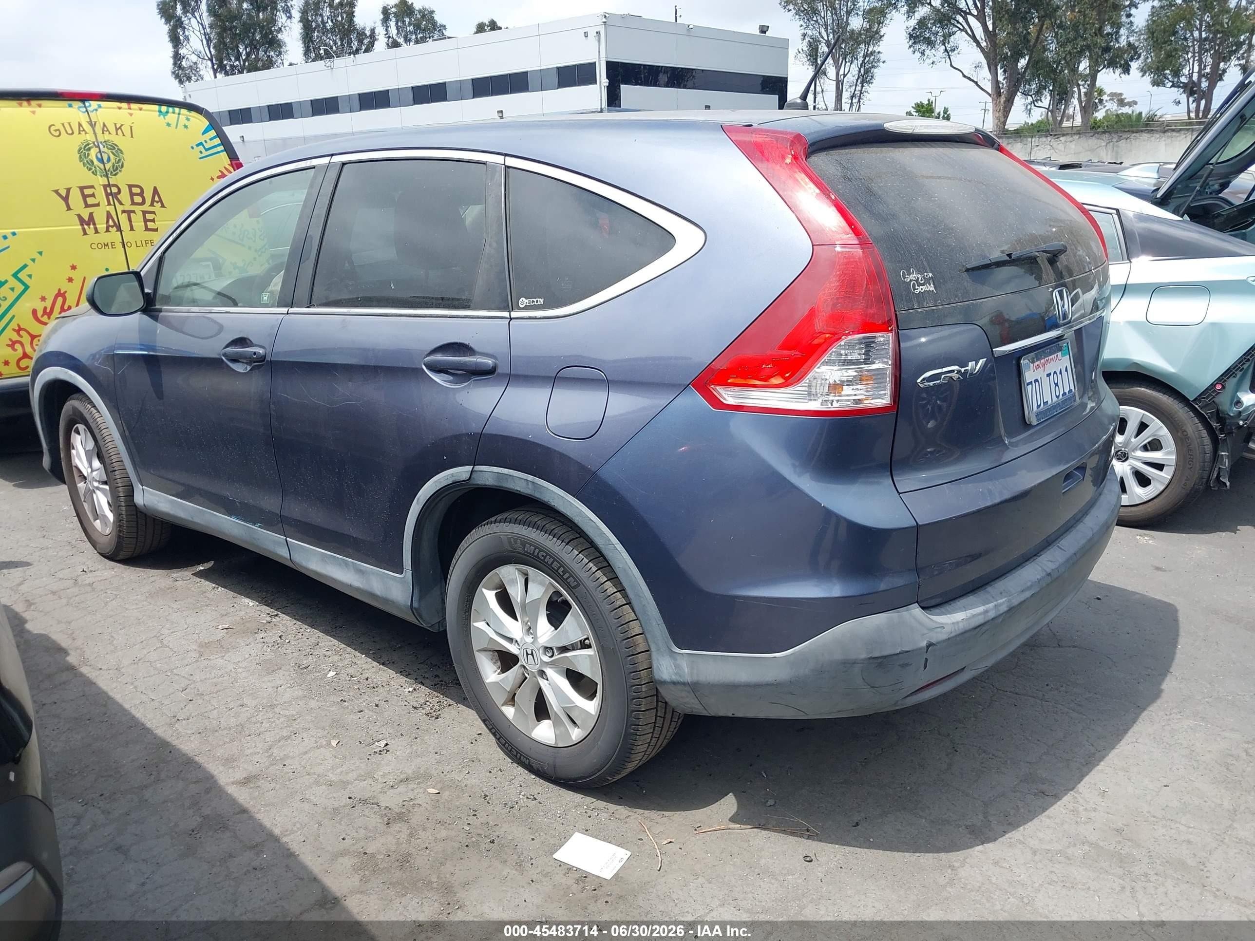 2012 Honda Cr-v Ex Blue vin: JHLRM3H51CC007784