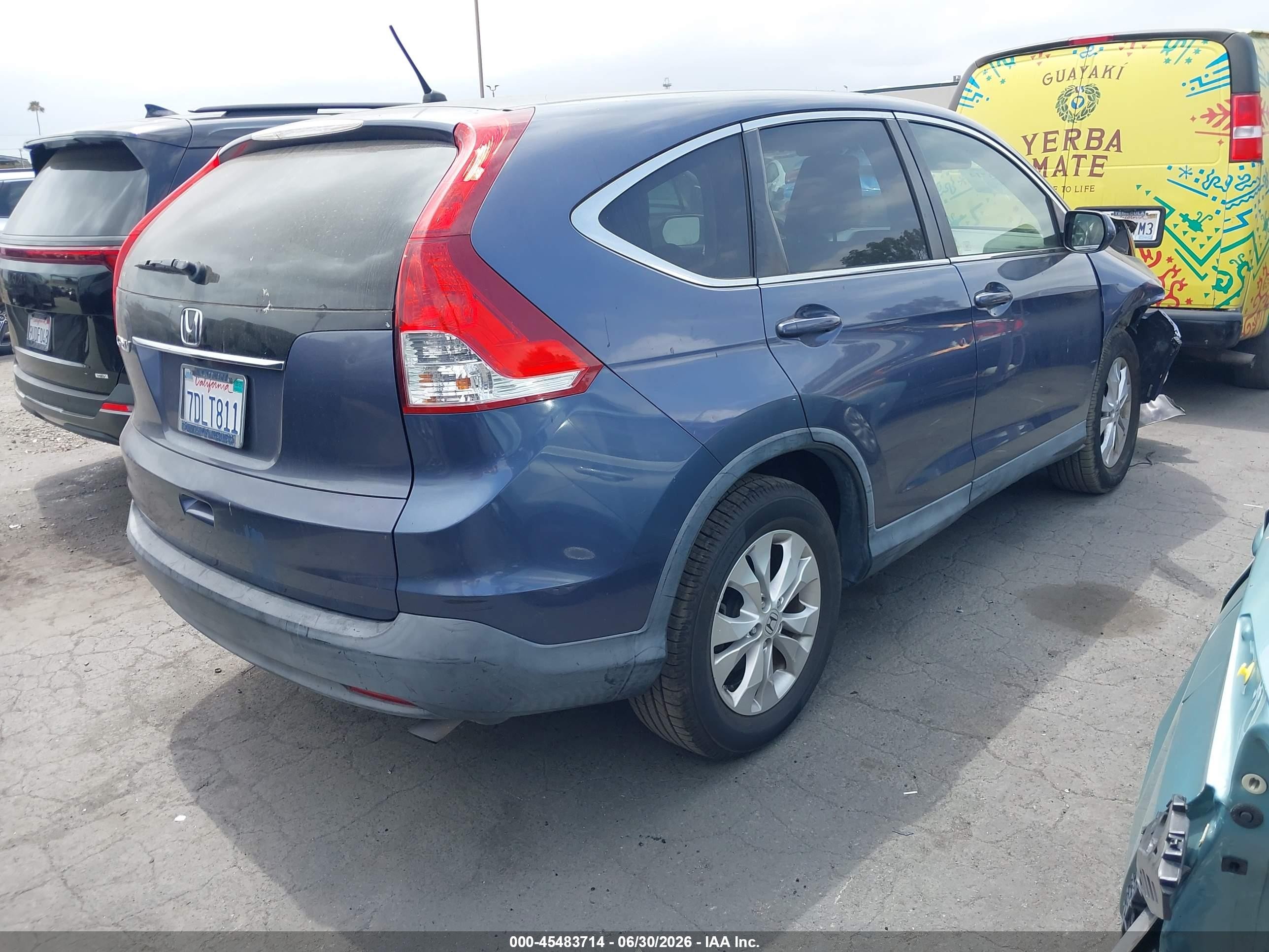 2012 Honda Cr-v Ex Blue vin: JHLRM3H51CC007784