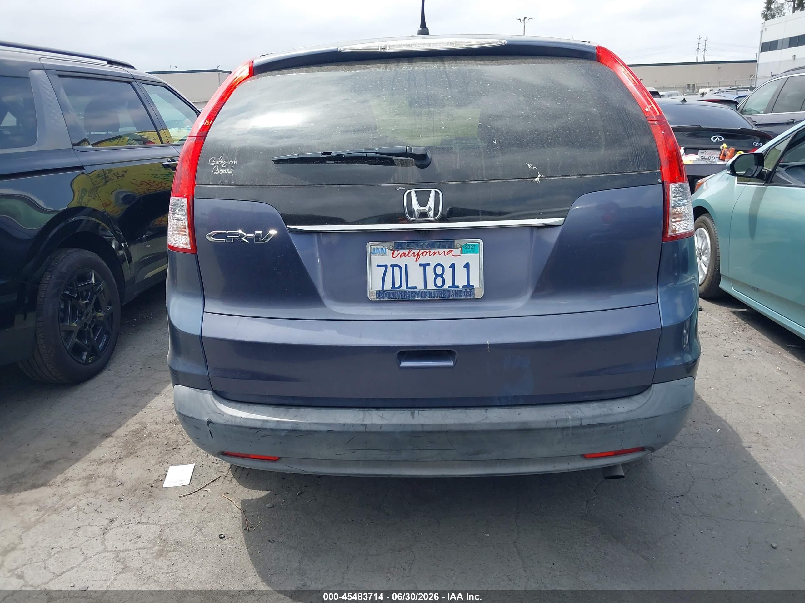 2012 Honda Cr-v Ex Blue vin: JHLRM3H51CC007784
