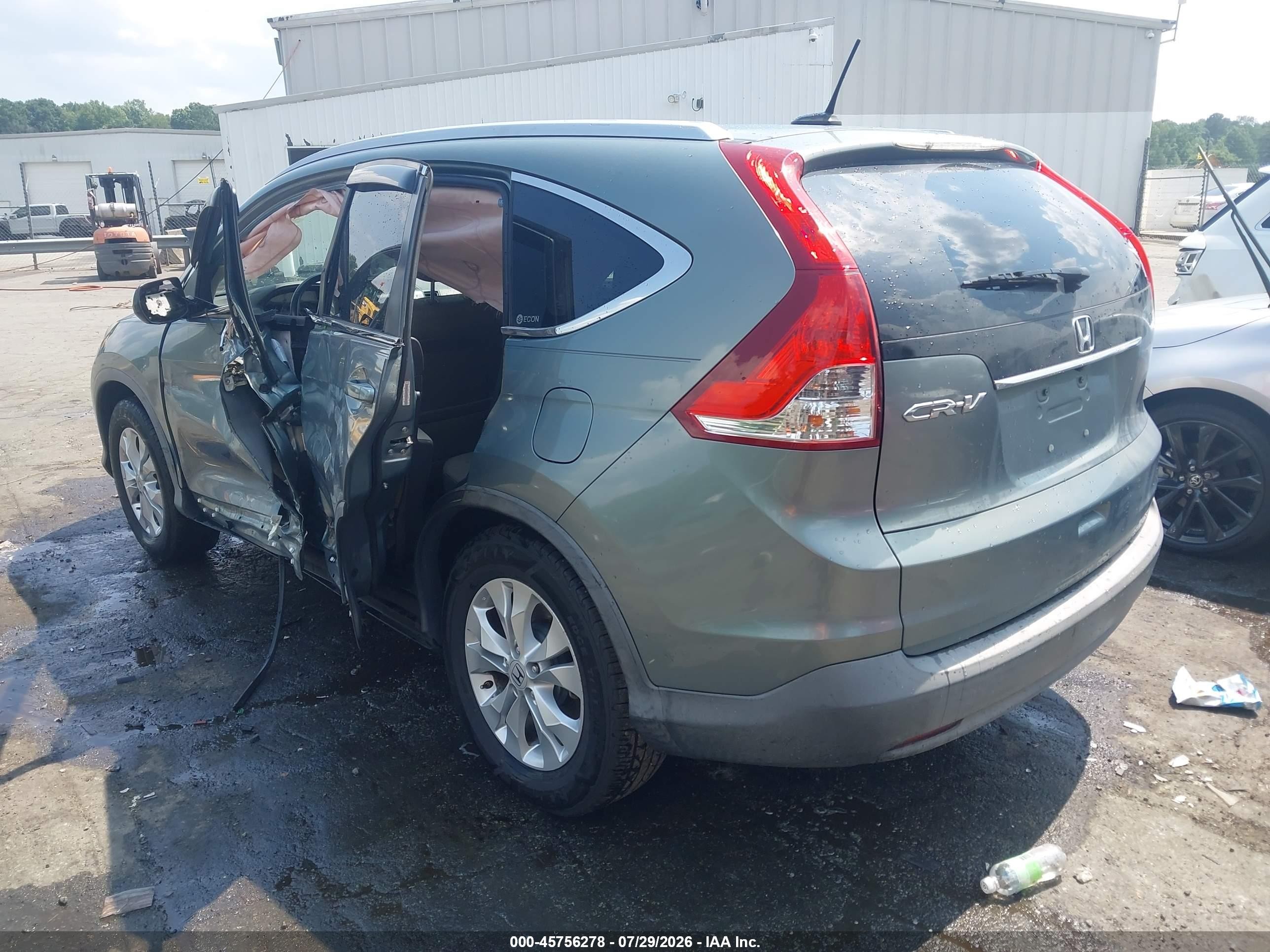 2012 Honda Cr-v Ex-l Blue vin: JHLRM3H70CC006398
