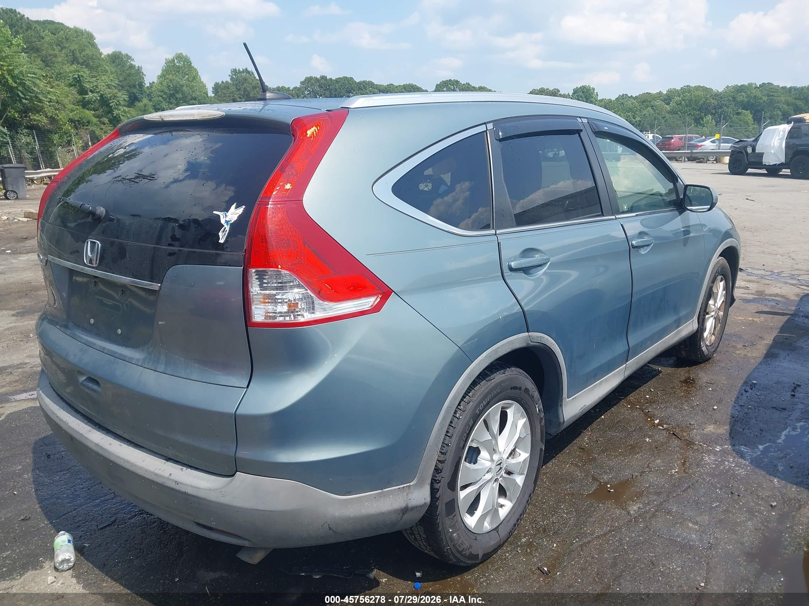 2012 Honda Cr-v Ex-l Blue vin: JHLRM3H70CC006398