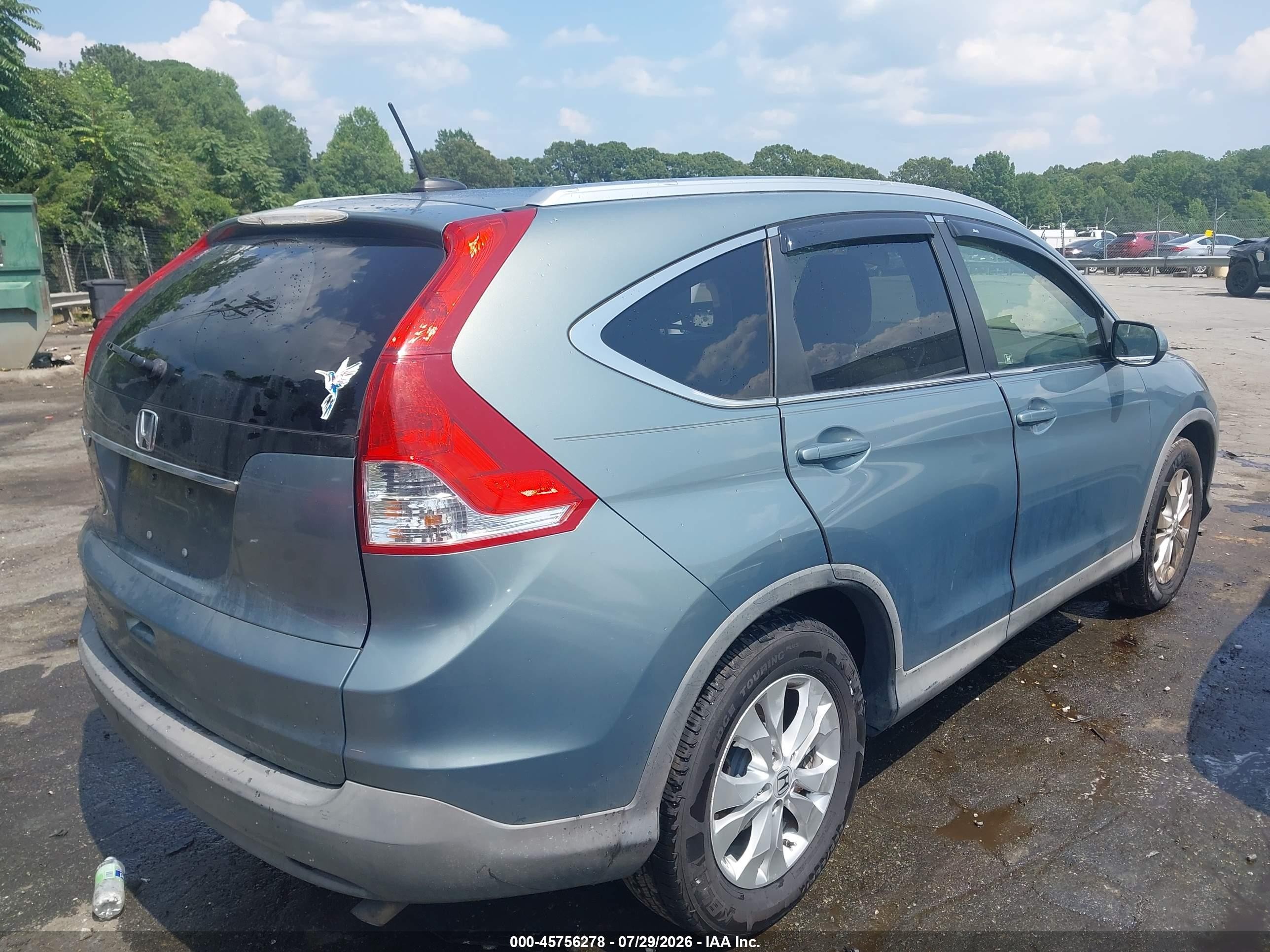 2012 Honda Cr-v Ex-l Blue vin: JHLRM3H70CC006398