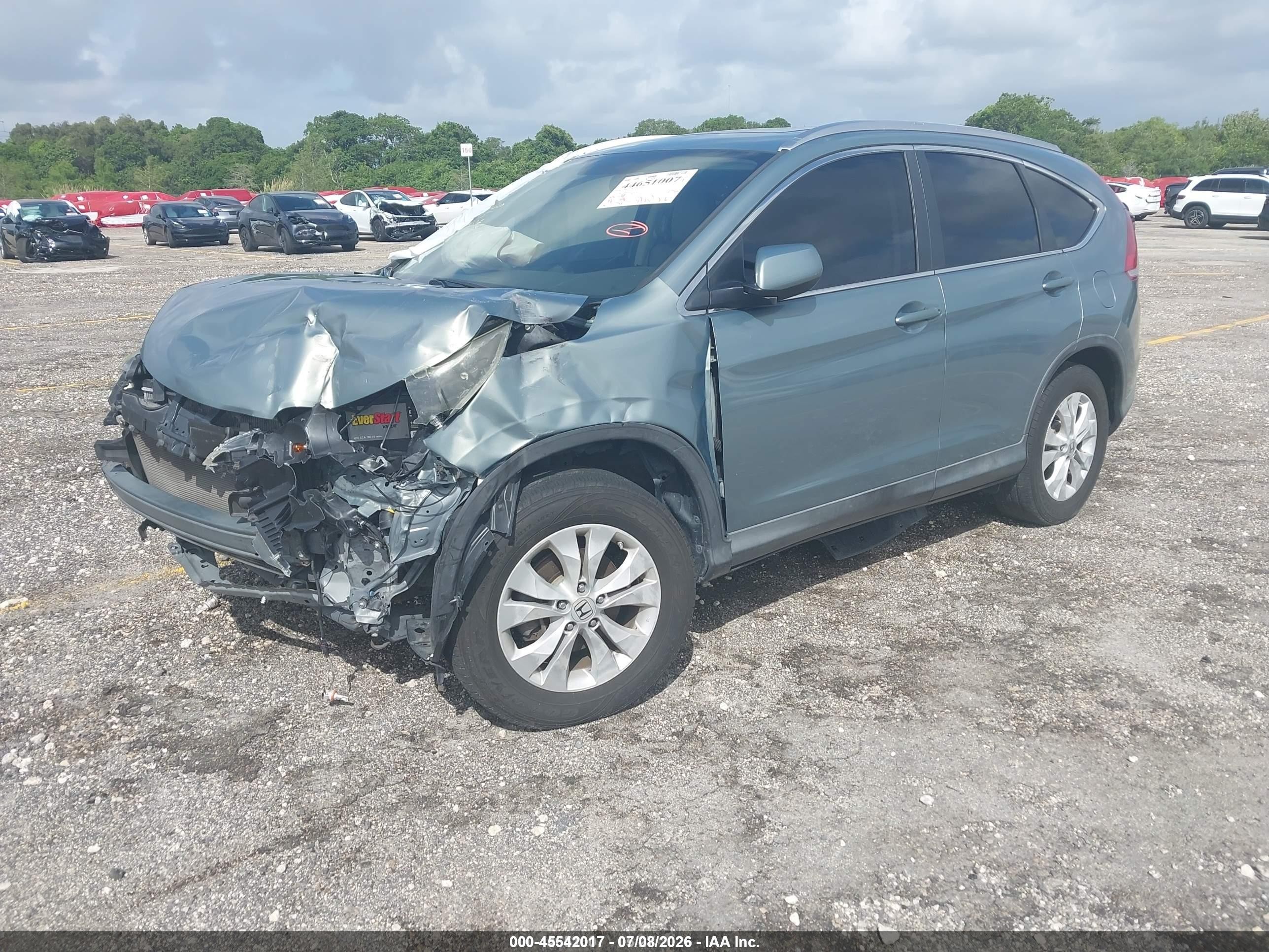 2012 Honda Cr-v Ex-l Green vin: JHLRM3H73CC006699