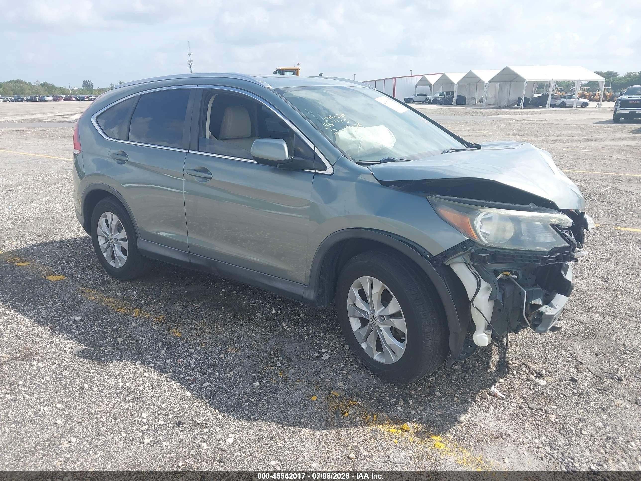 2012 Honda Cr-v Ex-l Green vin: JHLRM3H73CC006699