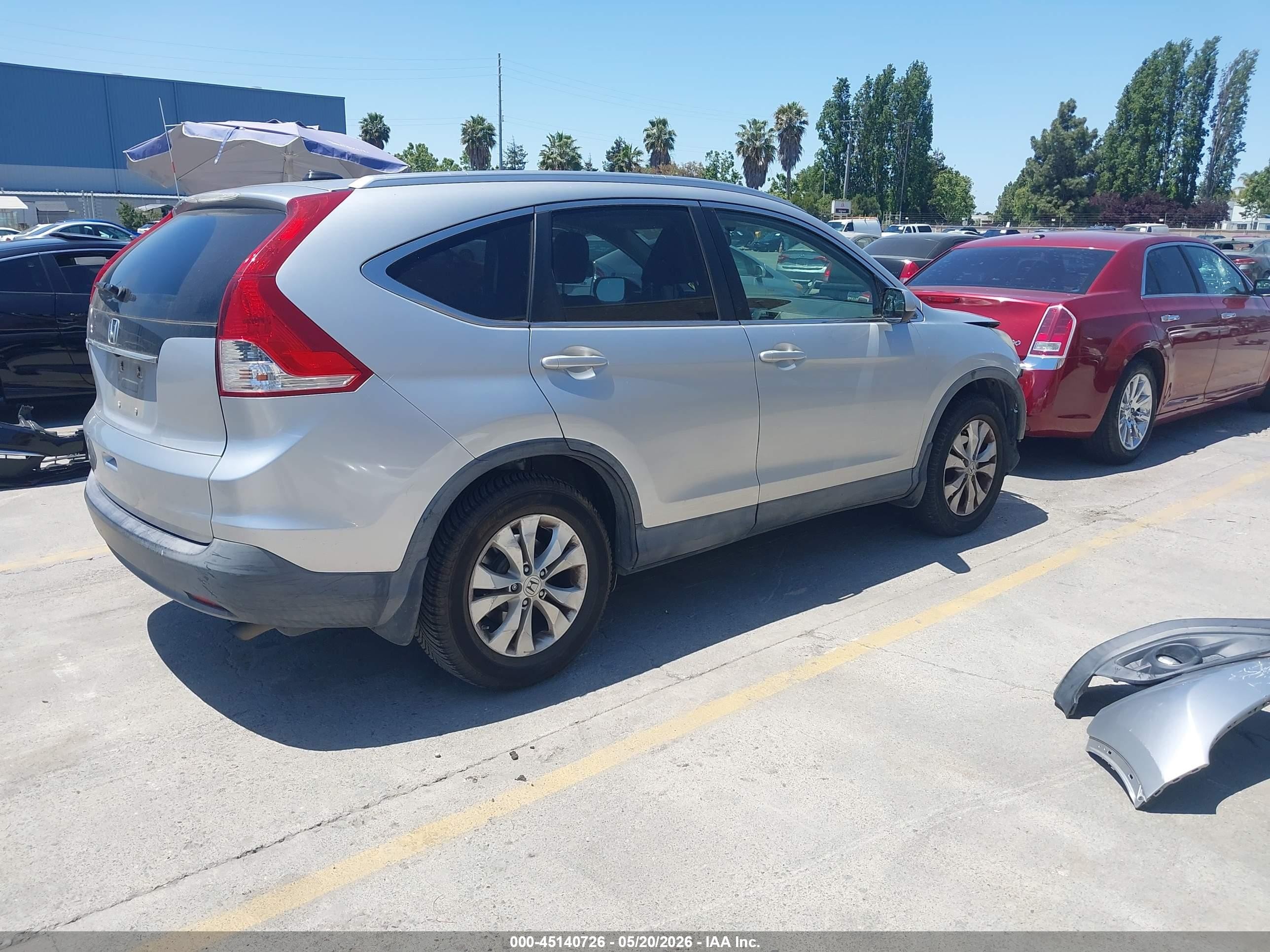 2012 Honda Cr-v Ex-l Silver vin: JHLRM3H74CC001995