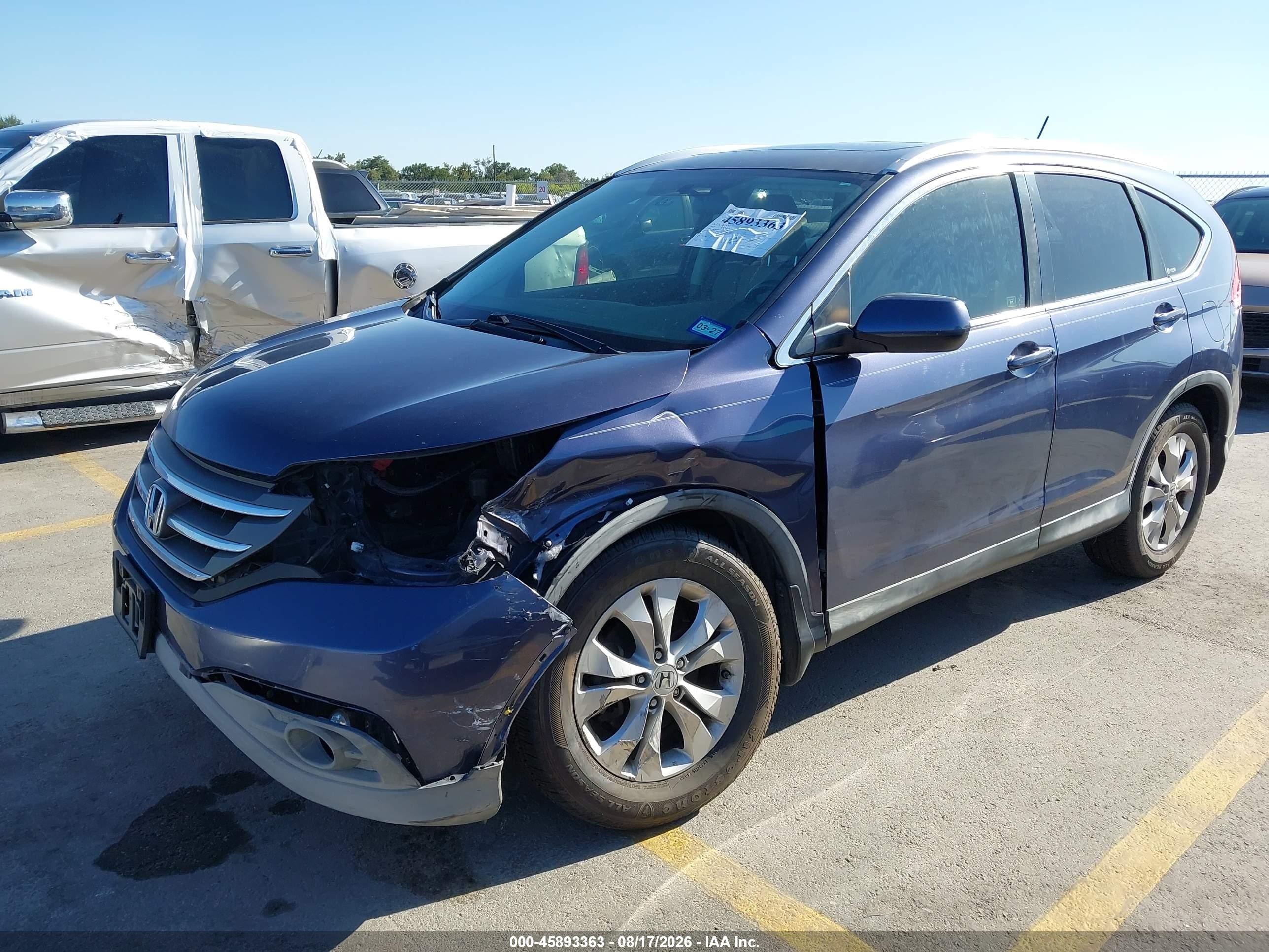 2012 Honda Cr-v Ex-l Синий vin: JHLRM3H74CC007036
