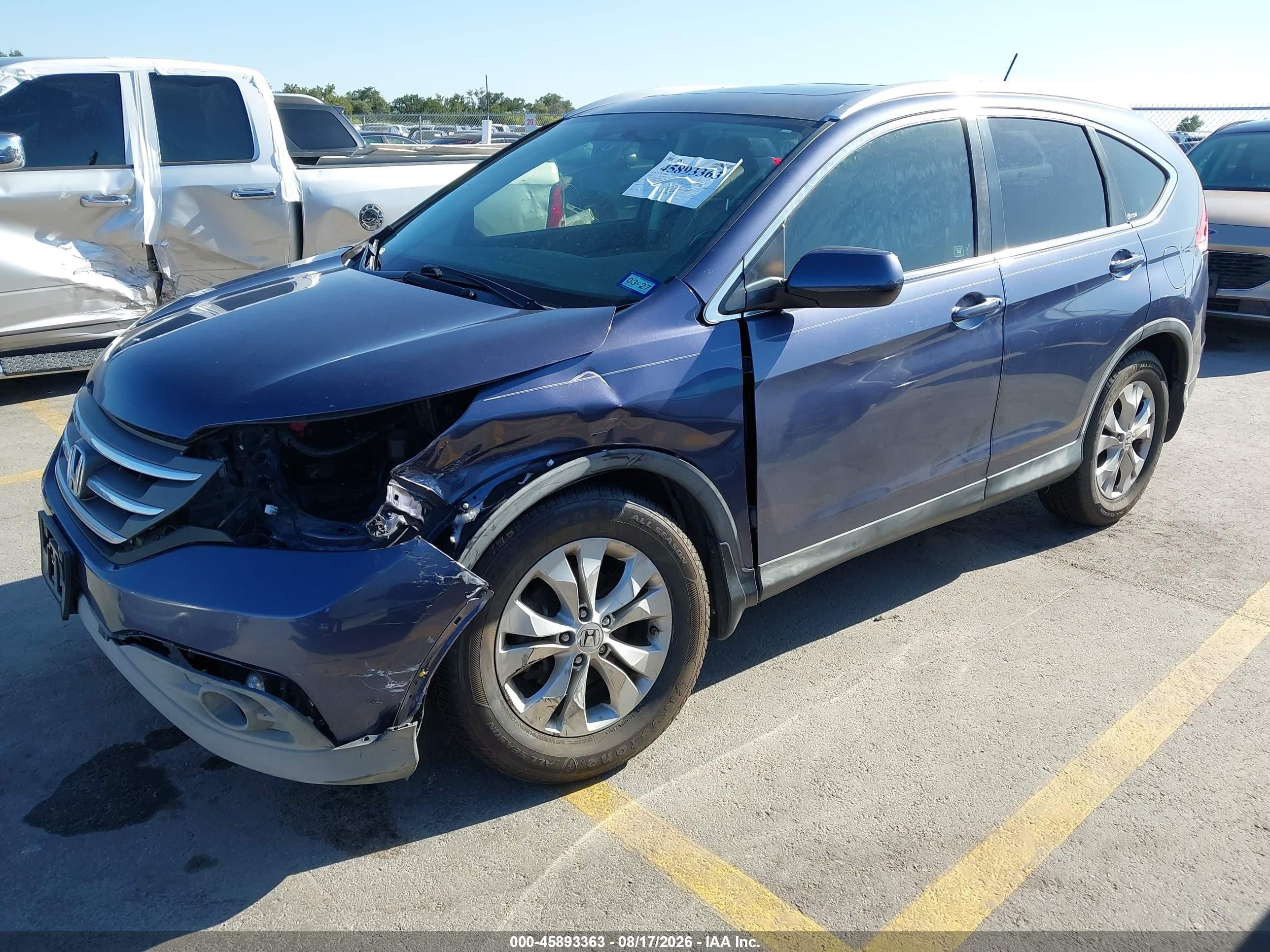 2012 Honda Cr-v Ex-l Синий vin: JHLRM3H74CC007036