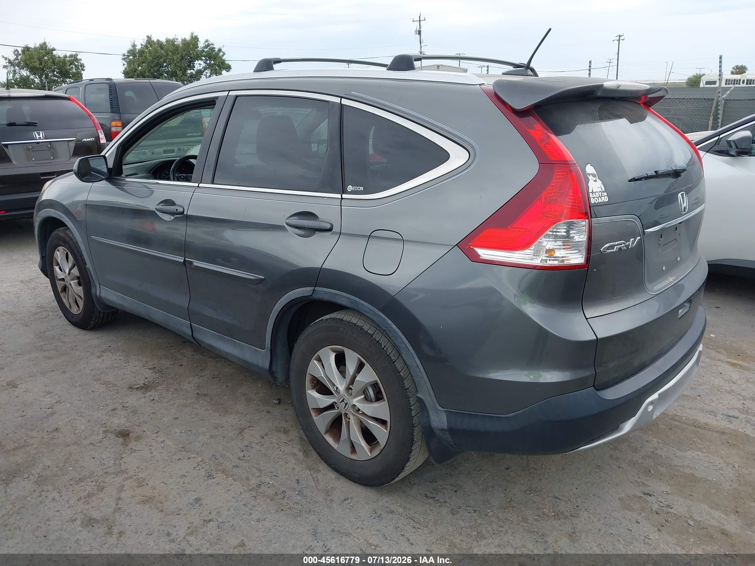2012 Honda Cr-v Ex-l Gray vin: JHLRM3H75CC005330