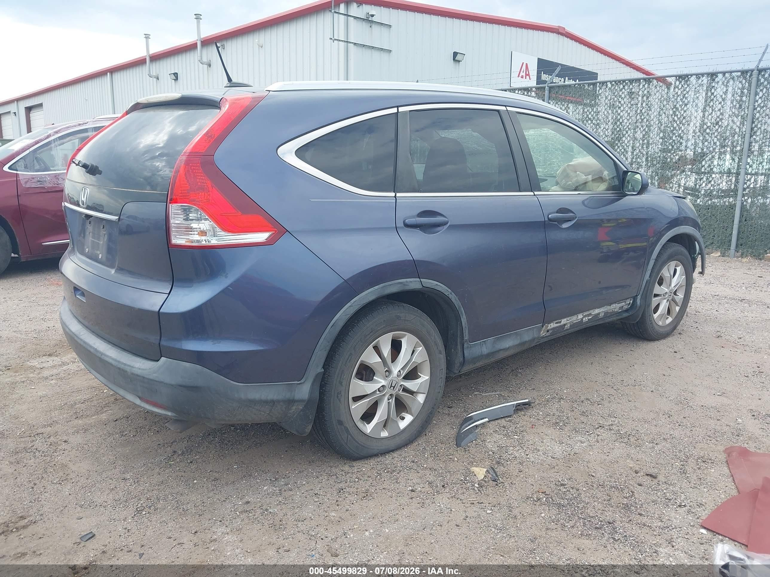 2012 Honda Cr-v Ex-l Blue vin: JHLRM3H76CC005756