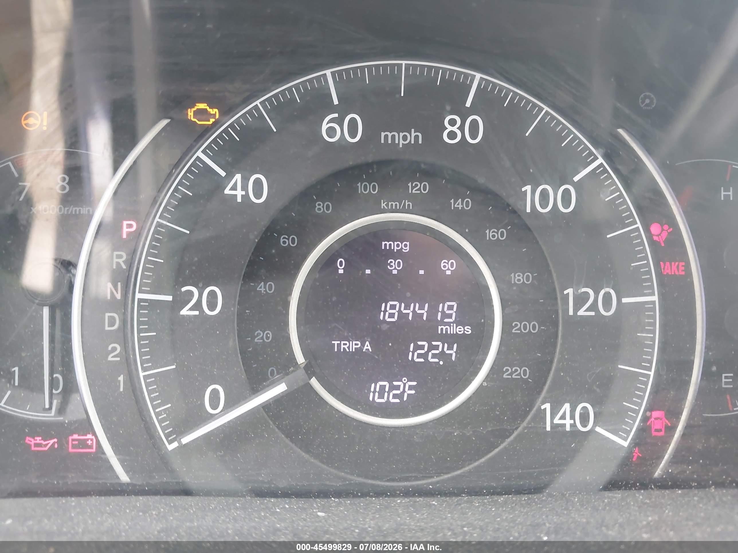 2012 Honda Cr-v Ex-l Blue vin: JHLRM3H76CC005756