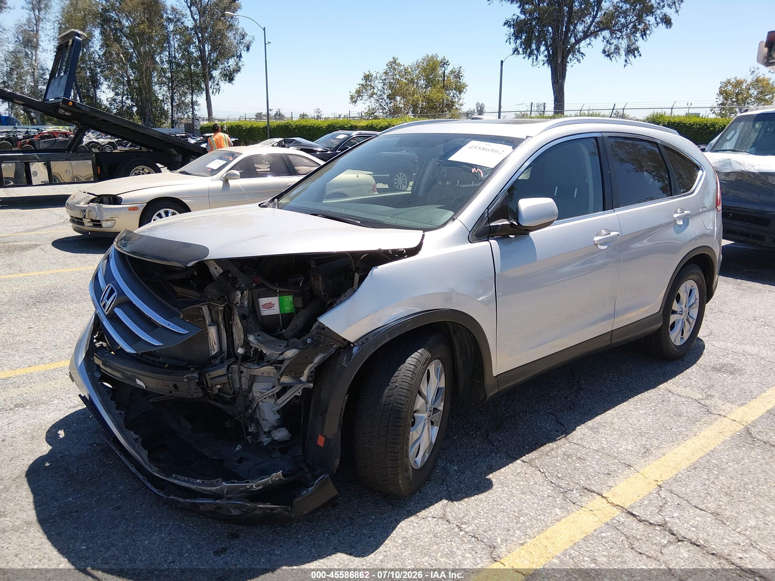 2012 Honda Cr-v Ex-l Silver vin: JHLRM3H76CC009631
