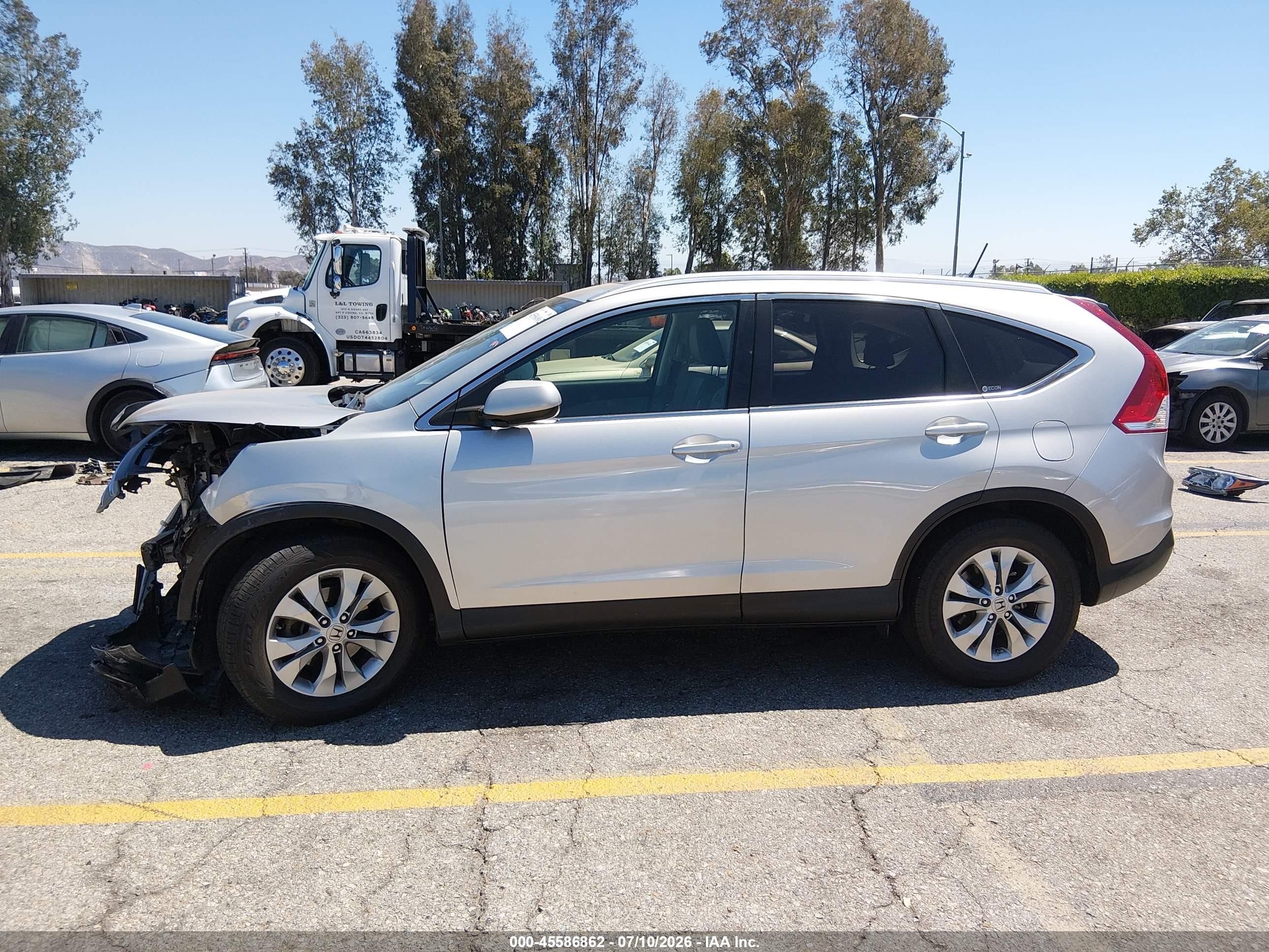 2012 Honda Cr-v Ex-l Silver vin: JHLRM3H76CC009631