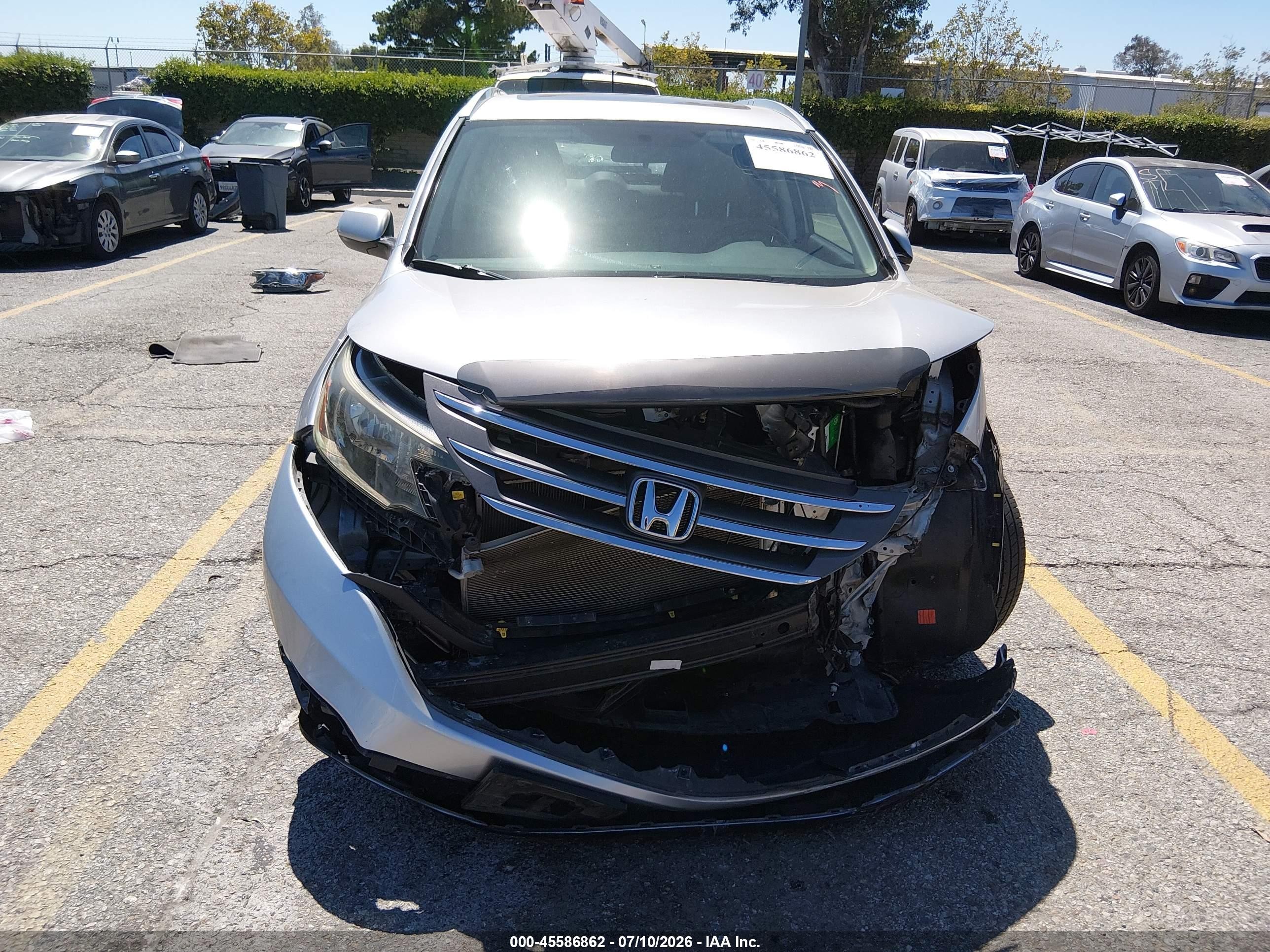 2012 Honda Cr-v Ex-l Silver vin: JHLRM3H76CC009631