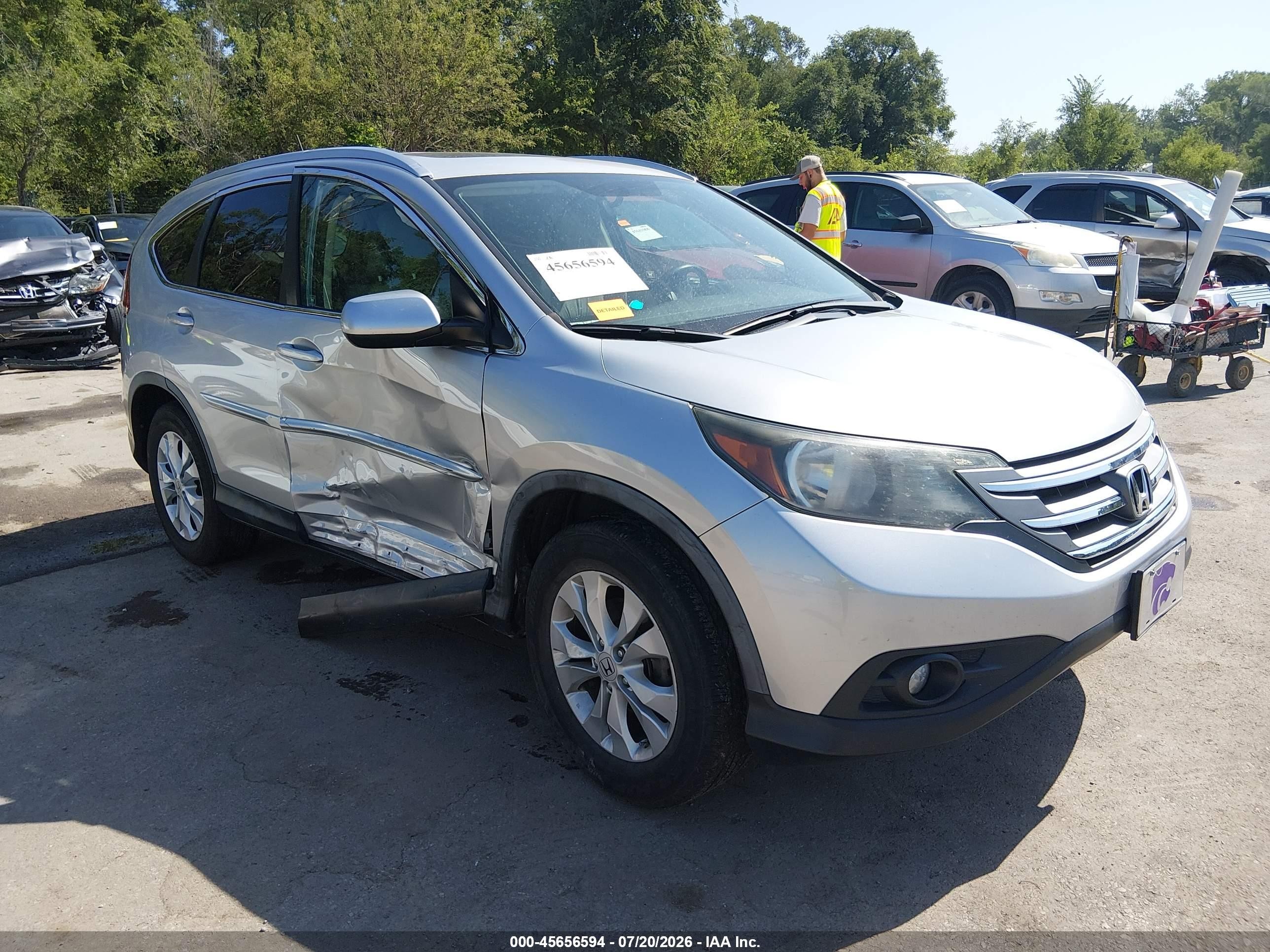 2012 Honda Cr-v Ex-l Silver vin: JHLRM3H77CC001988