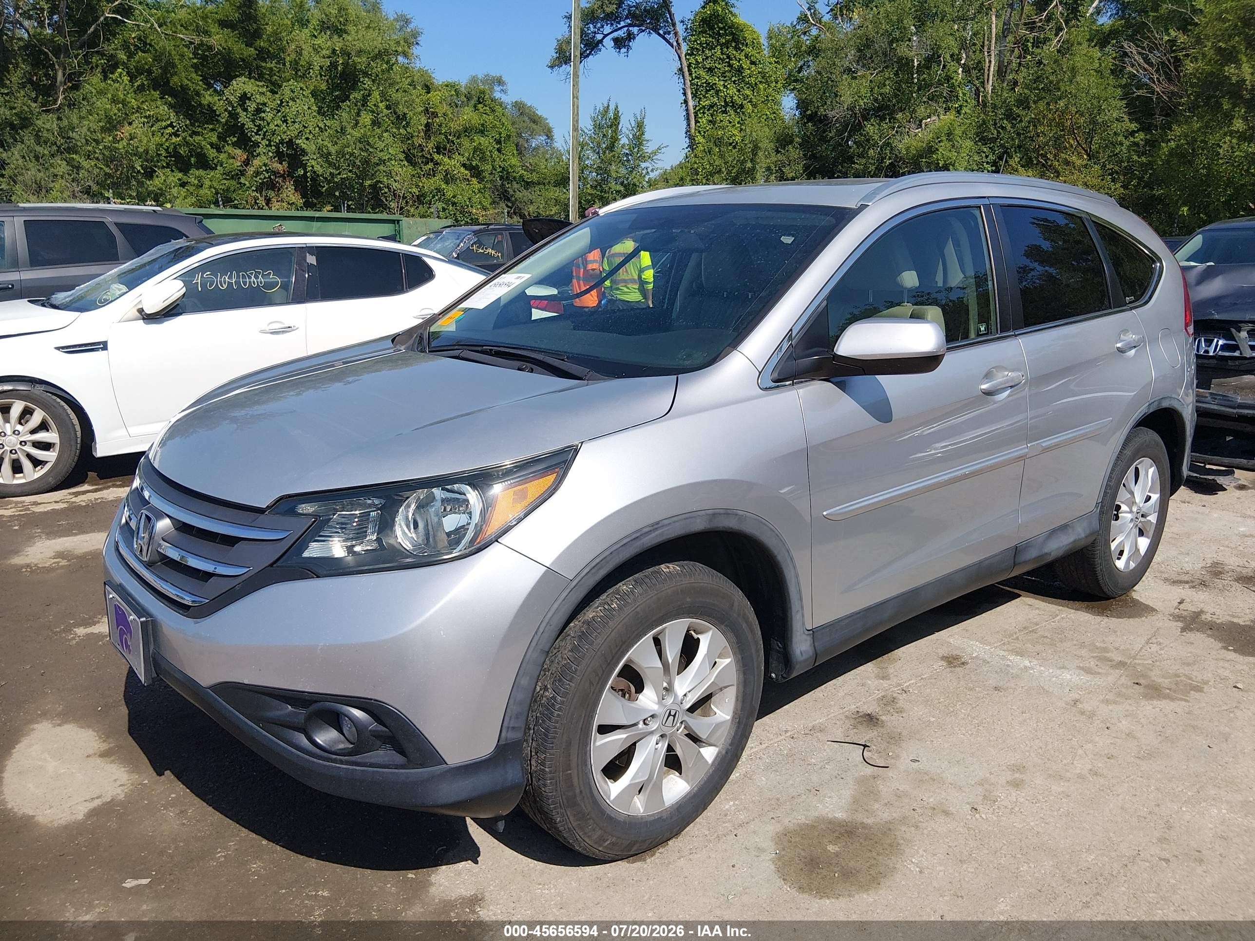 2012 Honda Cr-v Ex-l Silver vin: JHLRM3H77CC001988