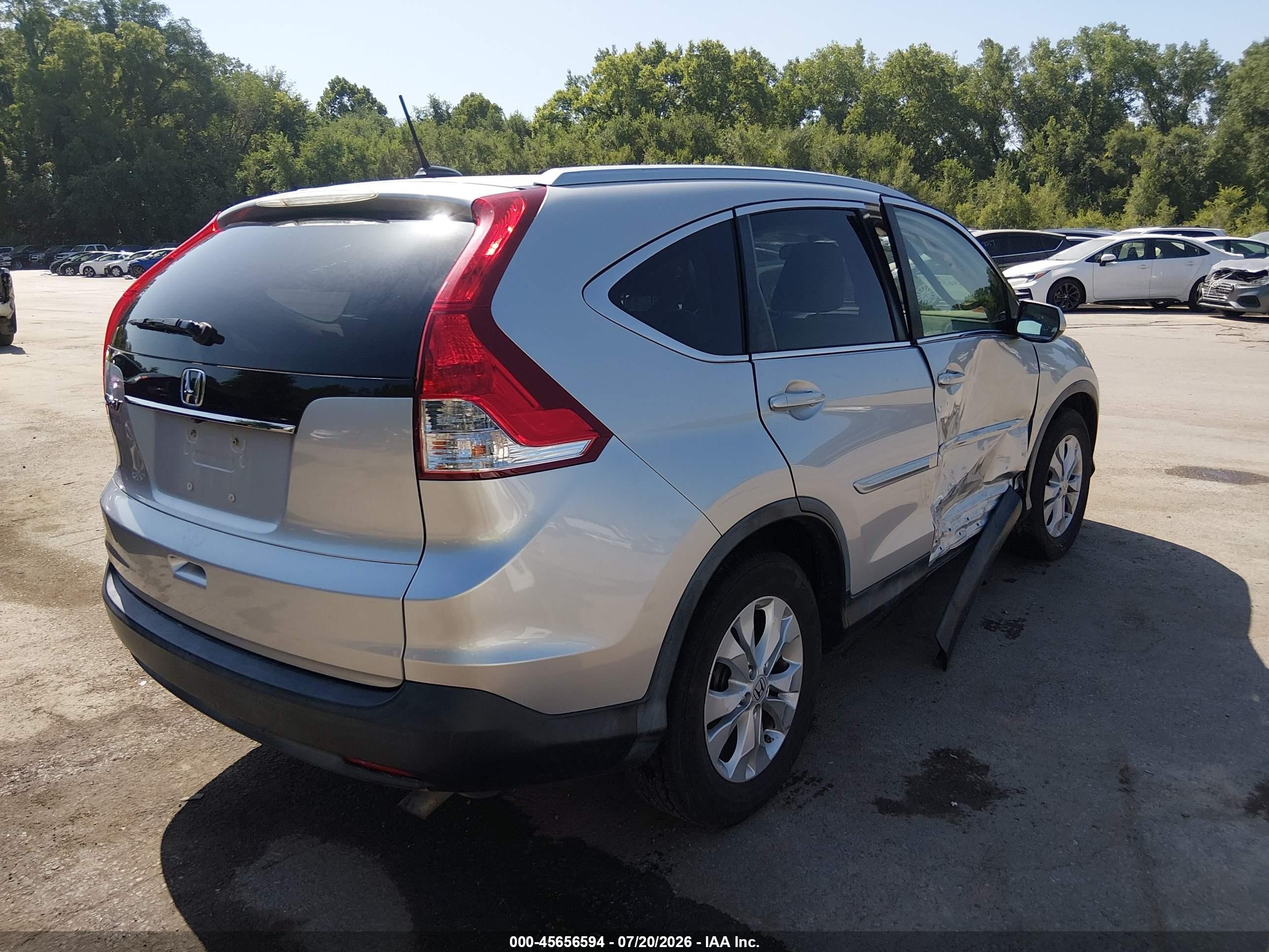2012 Honda Cr-v Ex-l Silver vin: JHLRM3H77CC001988
