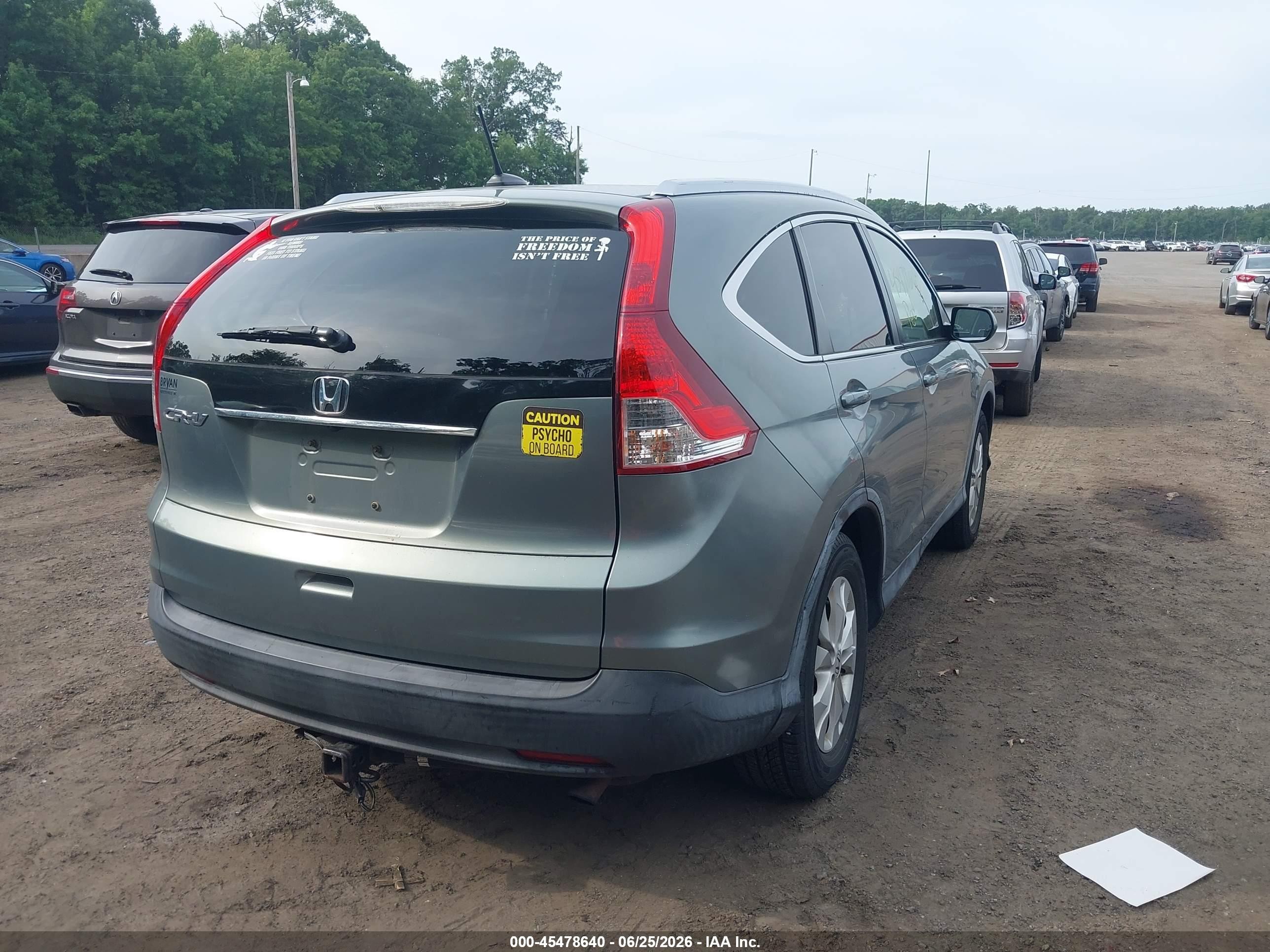 2012 Honda Cr-v Ex-l Green vin: JHLRM3H77CC006155