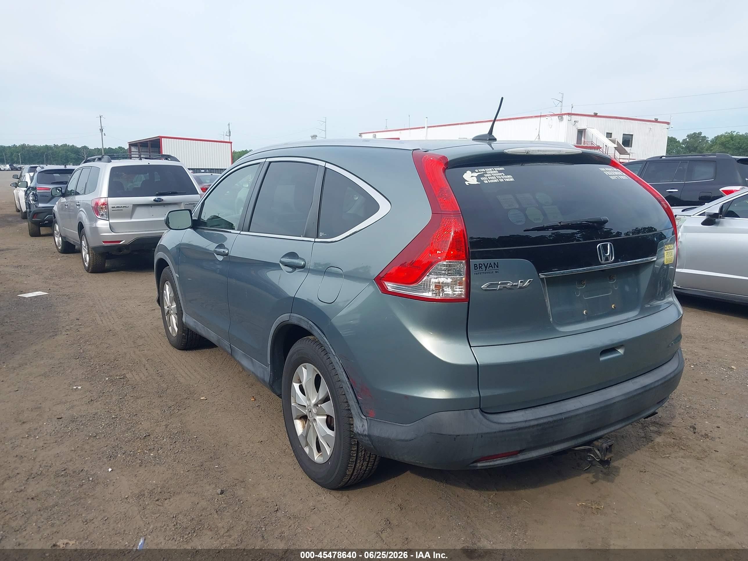 2012 Honda Cr-v Ex-l Green vin: JHLRM3H77CC006155