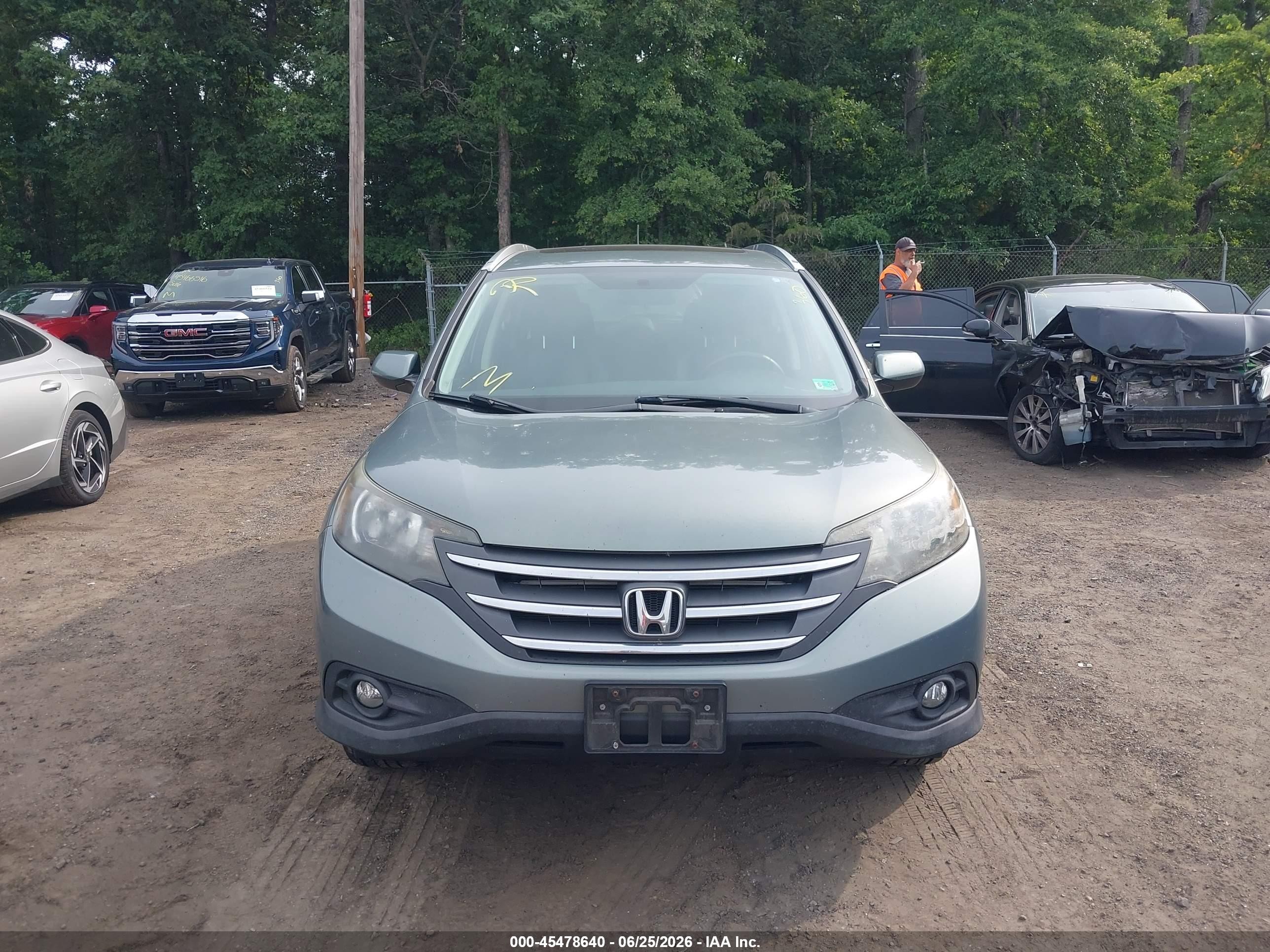 2012 Honda Cr-v Ex-l Green vin: JHLRM3H77CC006155