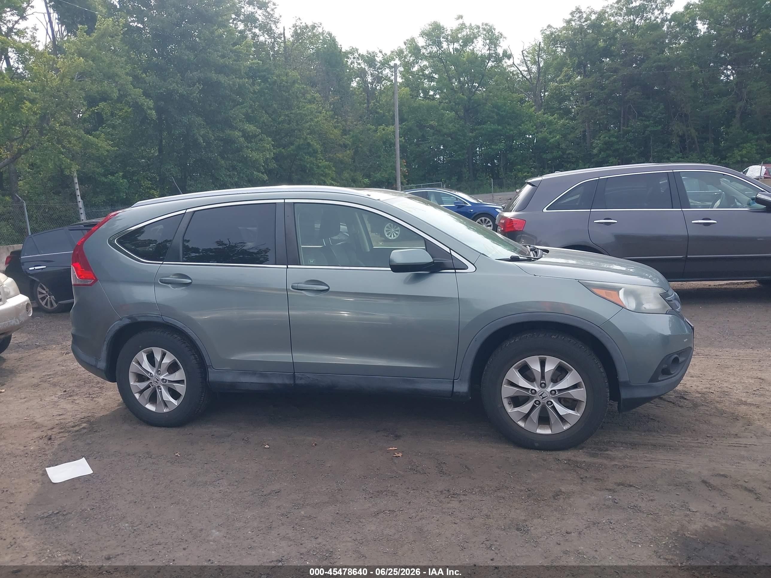 2012 Honda Cr-v Ex-l Green vin: JHLRM3H77CC006155