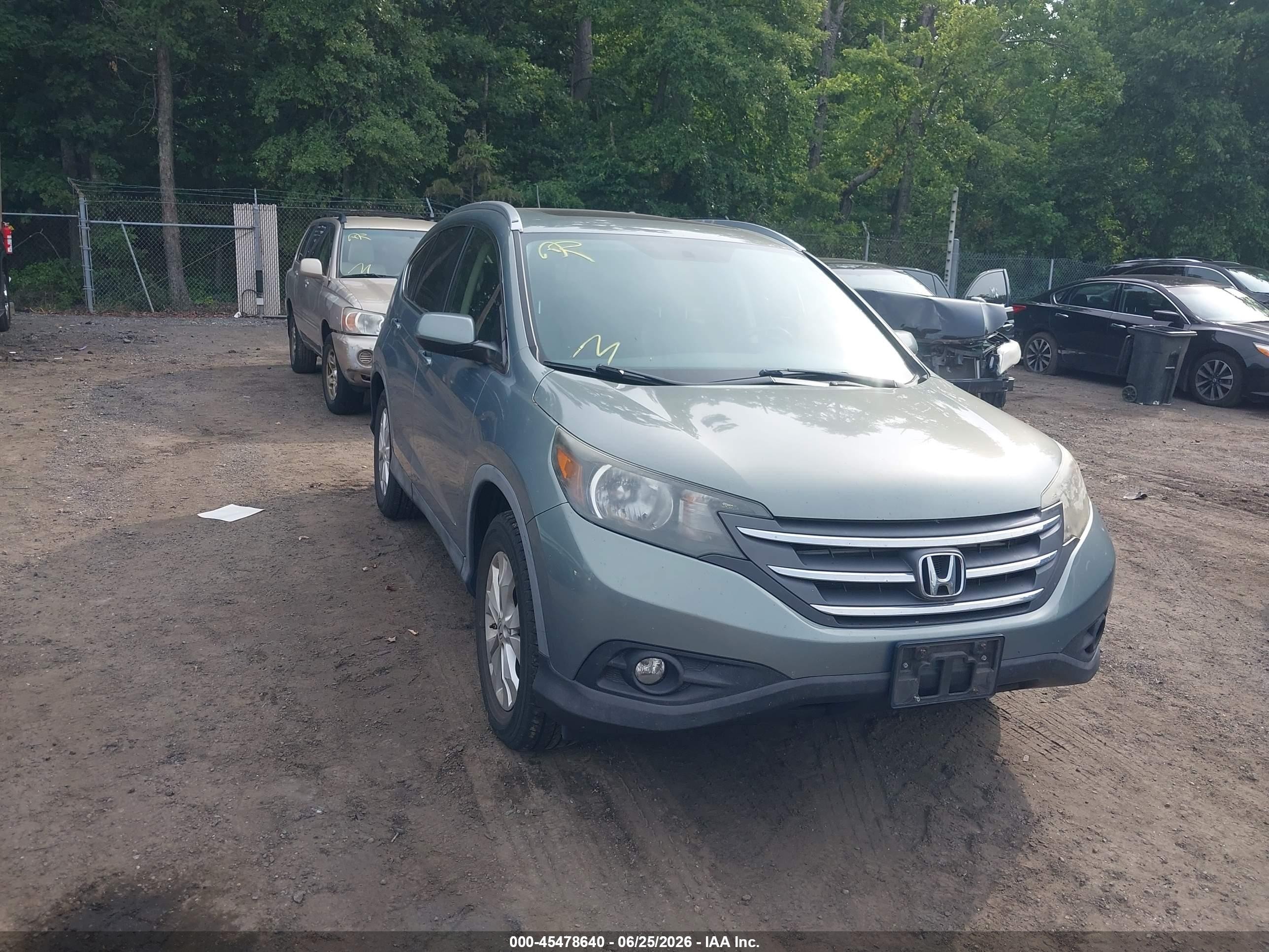 2012 Honda Cr-v Ex-l Зеленый vin: JHLRM3H77CC006155