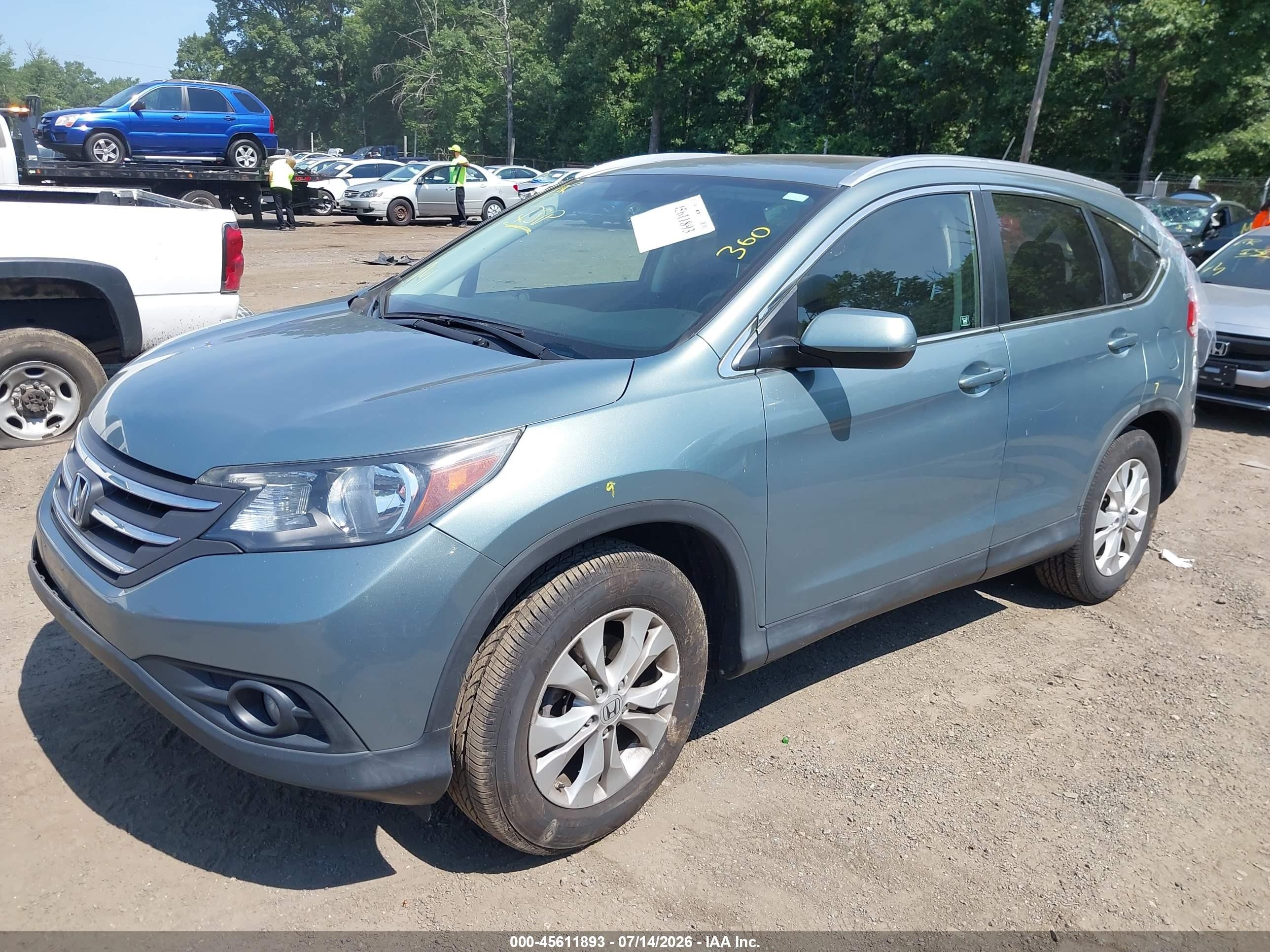 2012 Honda Cr-v Ex-l Green vin: JHLRM3H7XCC000852
