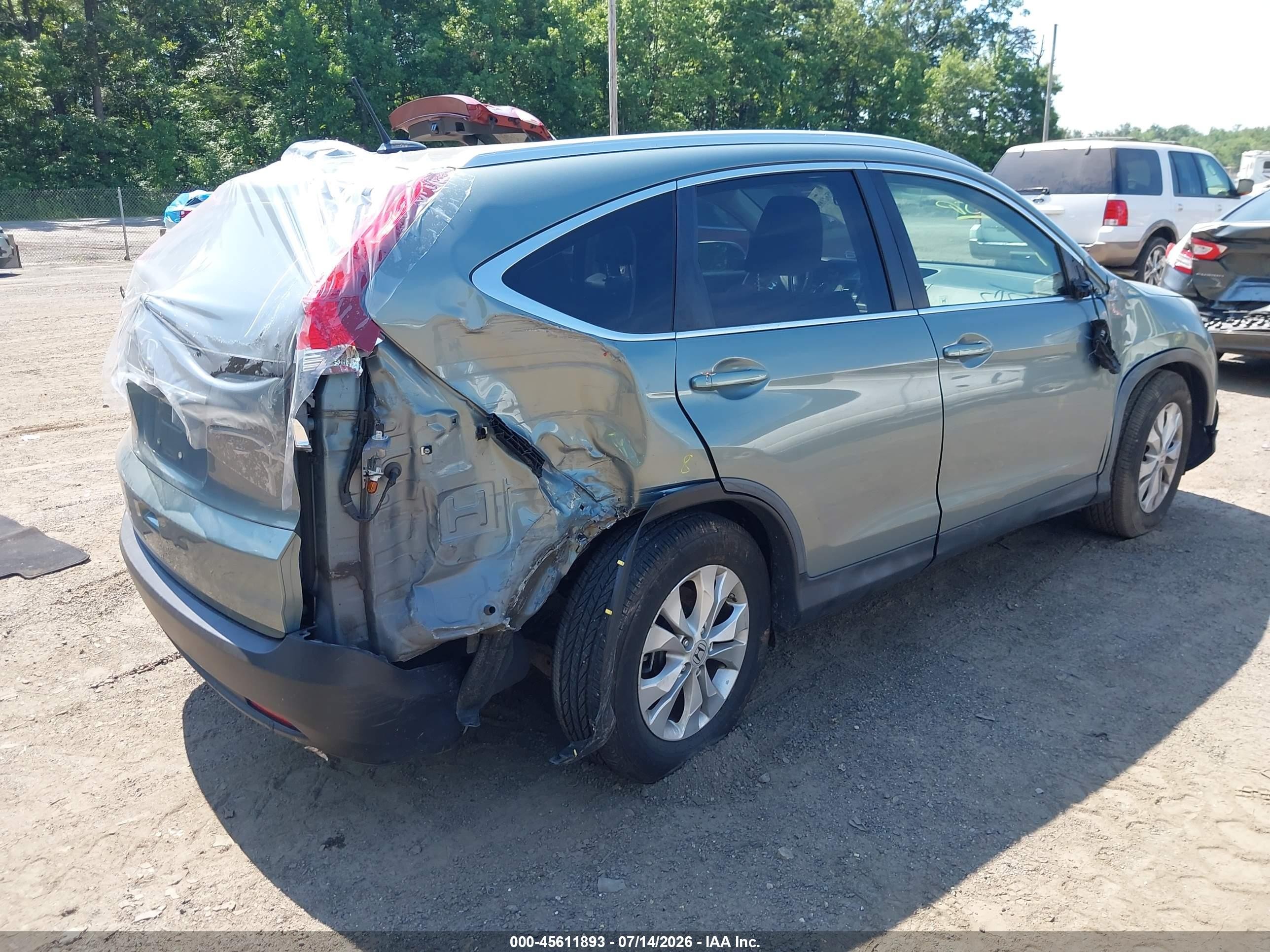 2012 Honda Cr-v Ex-l Green vin: JHLRM3H7XCC000852