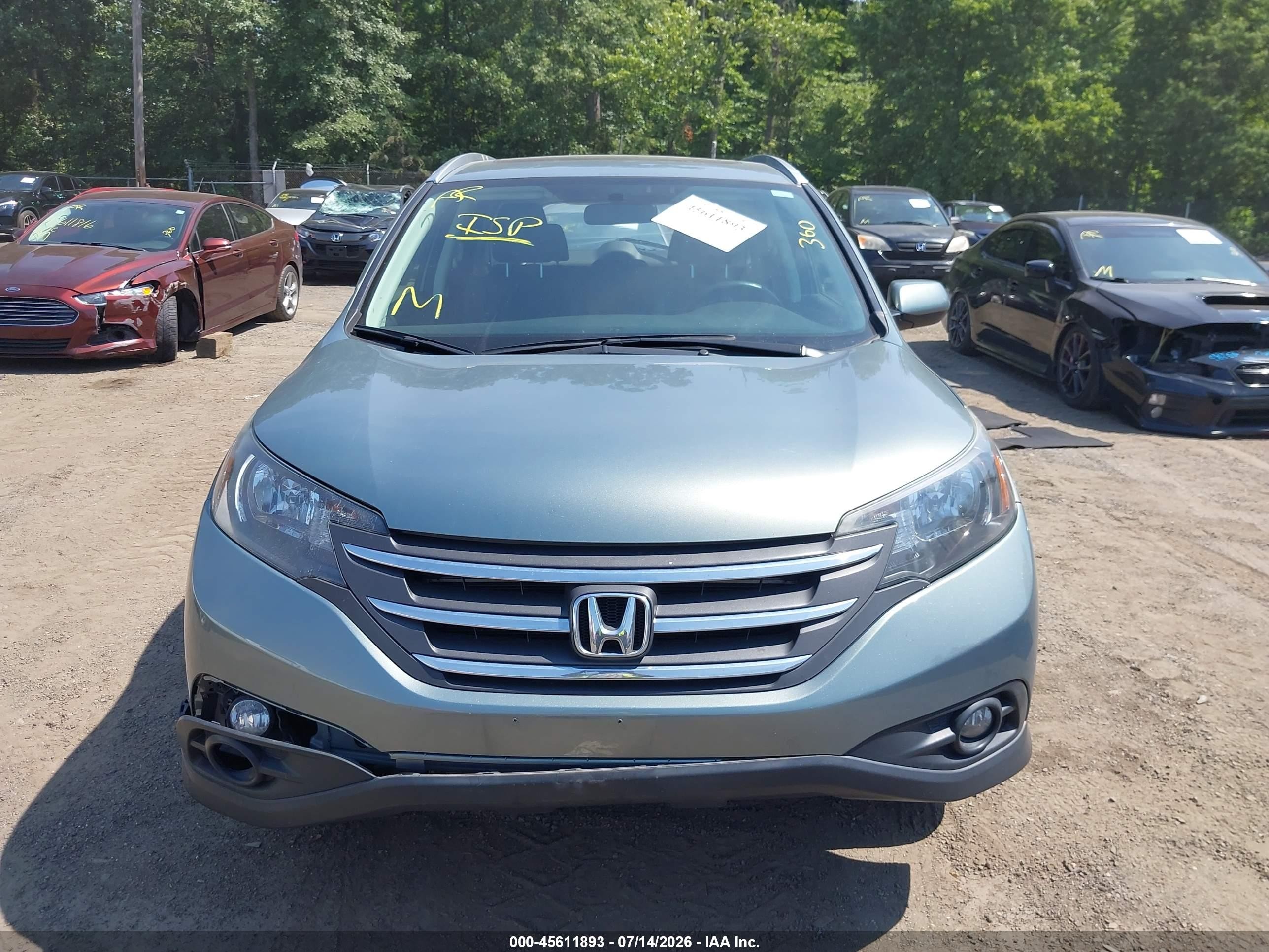 2012 Honda Cr-v Ex-l Green vin: JHLRM3H7XCC000852