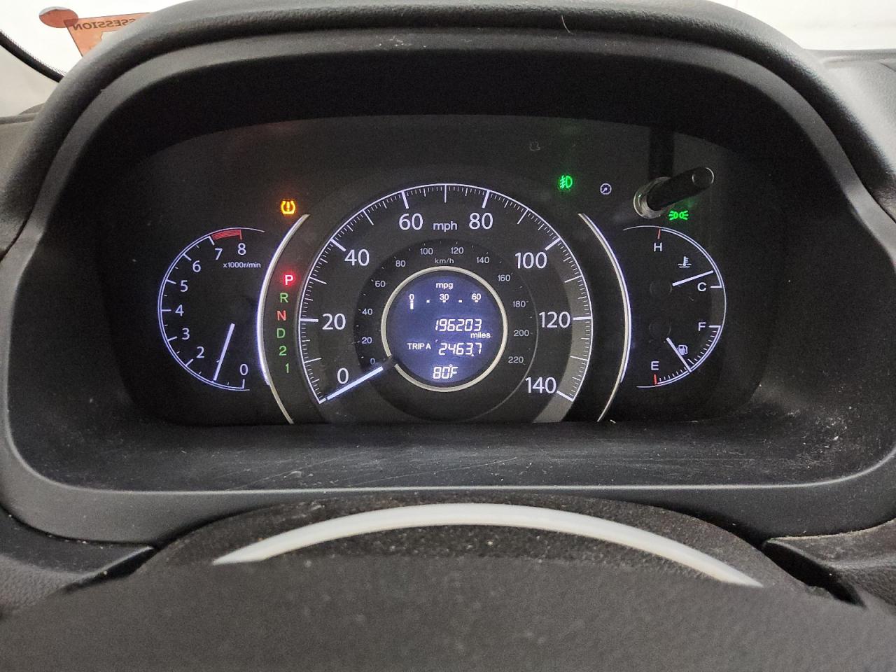 2012 Honda Cr-v Ex Gray vin: JHLRM4H53CC010224 Damage: Warning - Tire Pressure, On, Unacceptable