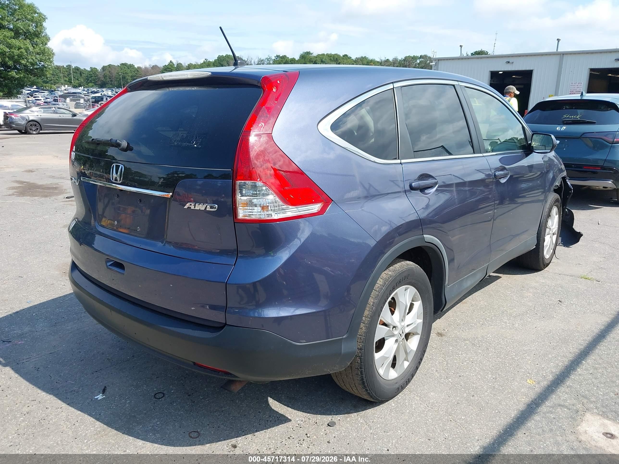 2012 Honda Cr-v Ex Dark Blue vin: JHLRM4H5XCC015405