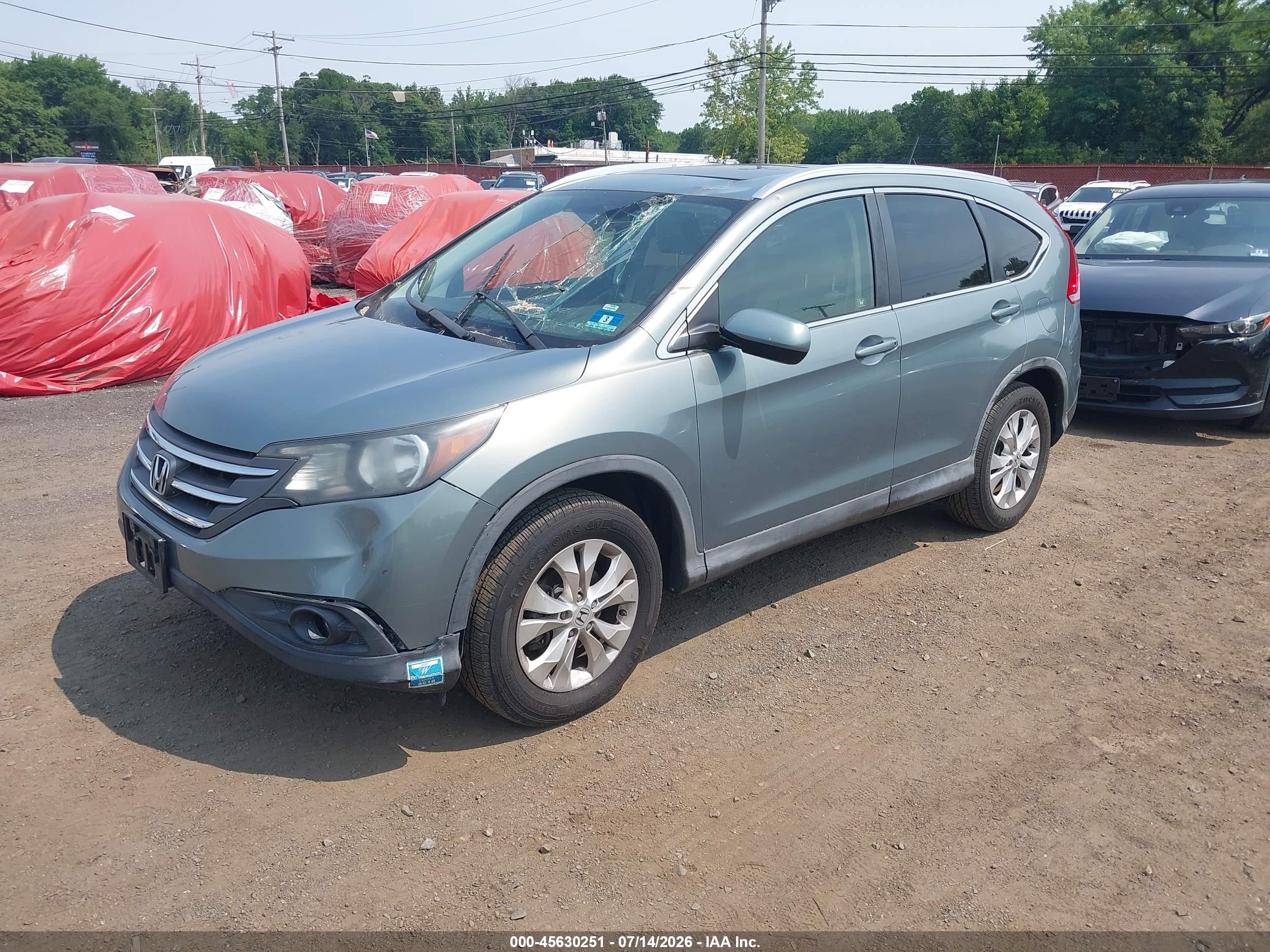 2012 Honda Cr-v Ex-l Light Blue vin: JHLRM4H70CC019304