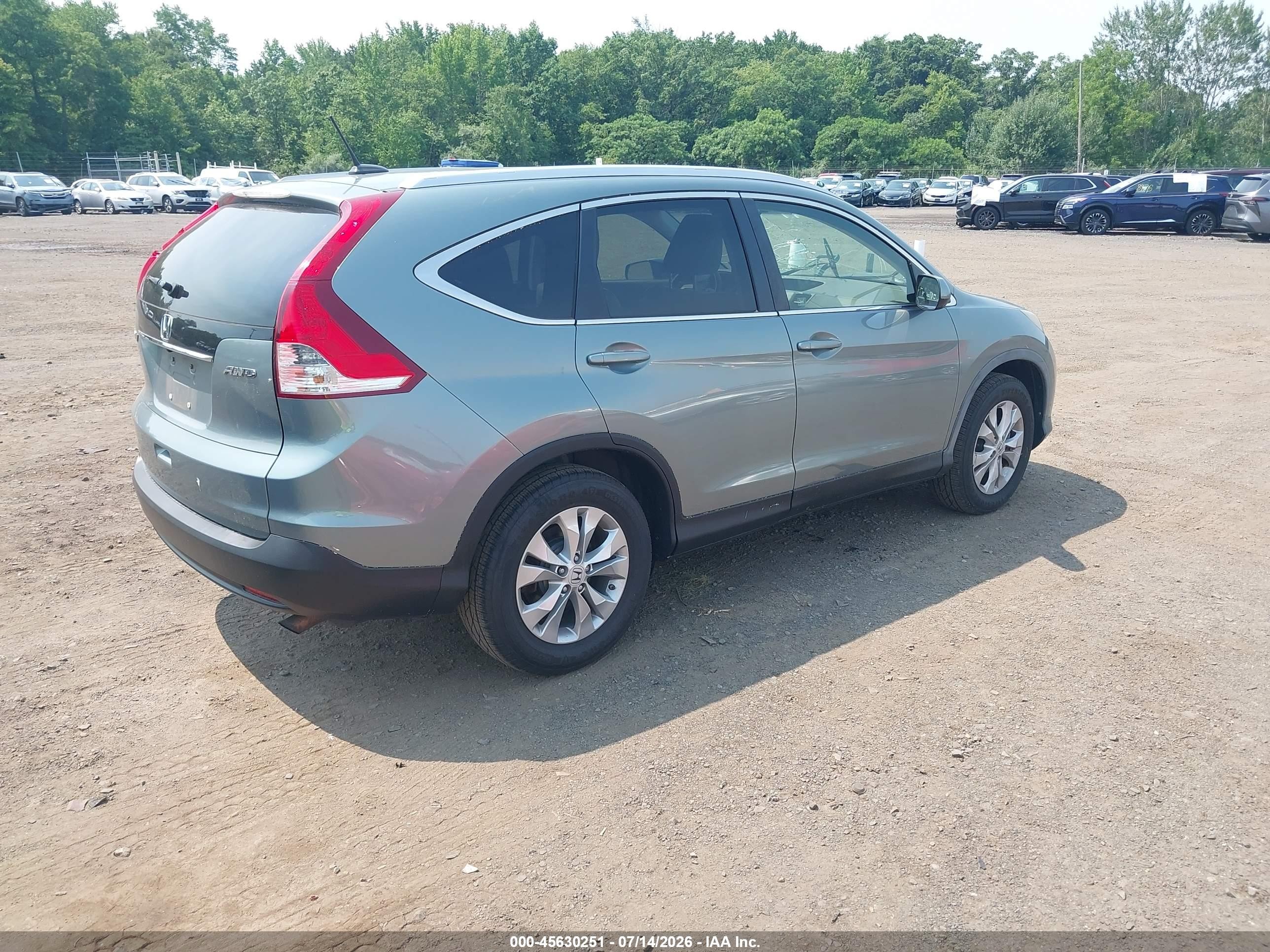 2012 Honda Cr-v Ex-l Light Blue vin: JHLRM4H70CC019304