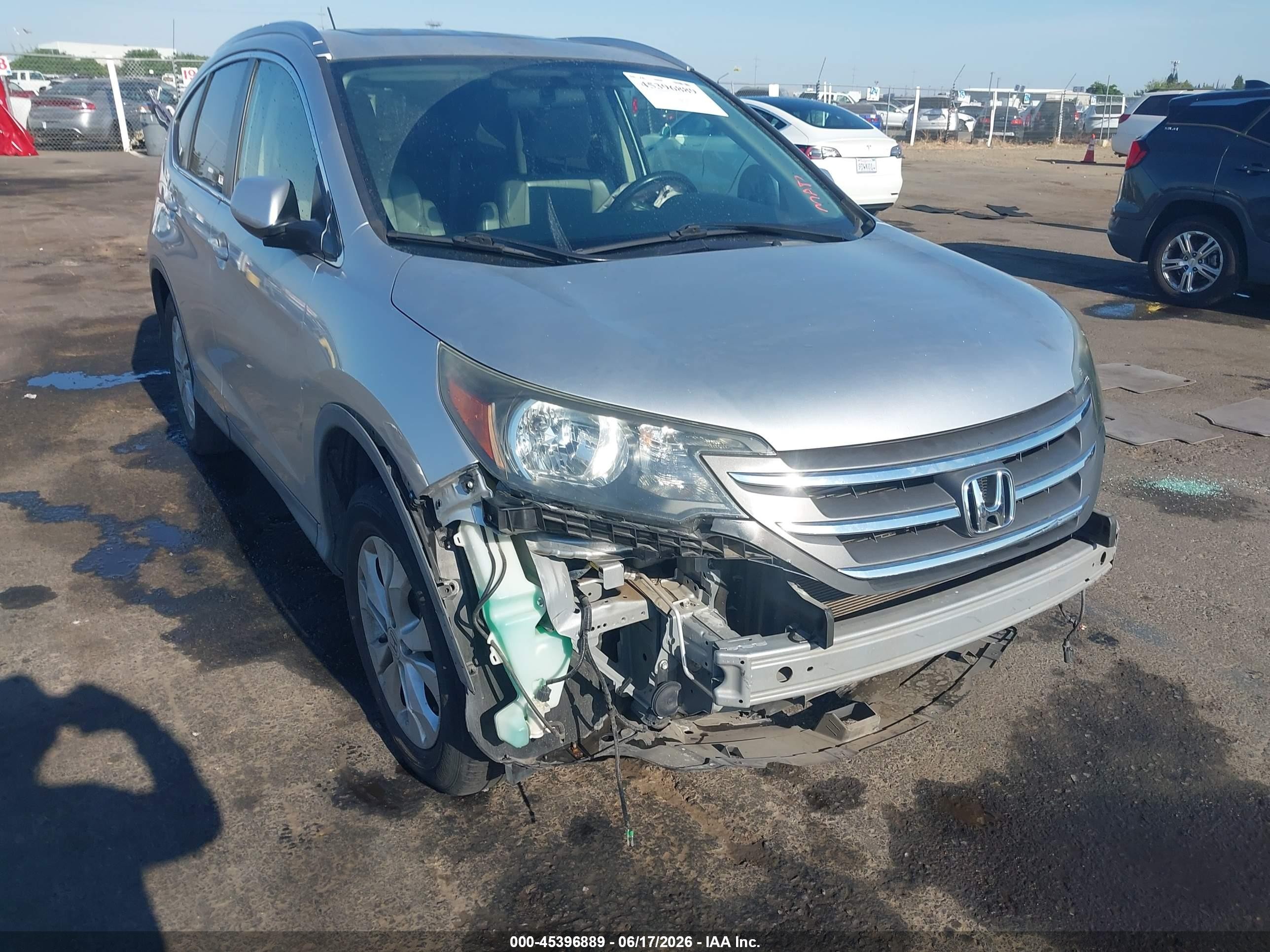 2012 Honda Cr-v Ex-l Silver vin: JHLRM4H70CC019707