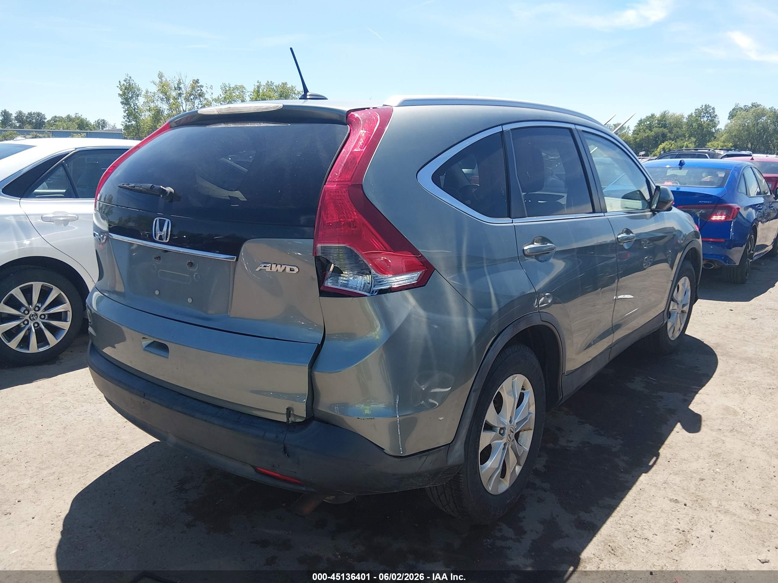 2012 Honda Cr-v Ex-l Синий vin: JHLRM4H71CC005525